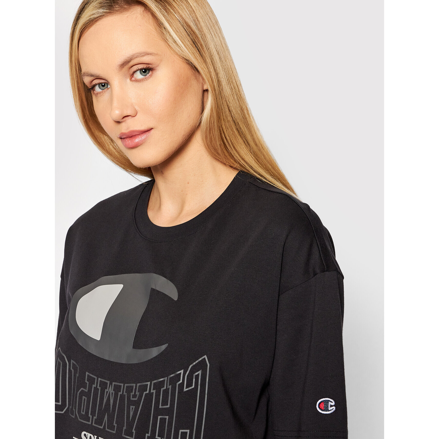 Champion Majica Unisex STRANGER THINGS Logo 217757 Črna Custom Fit - Pepit.si