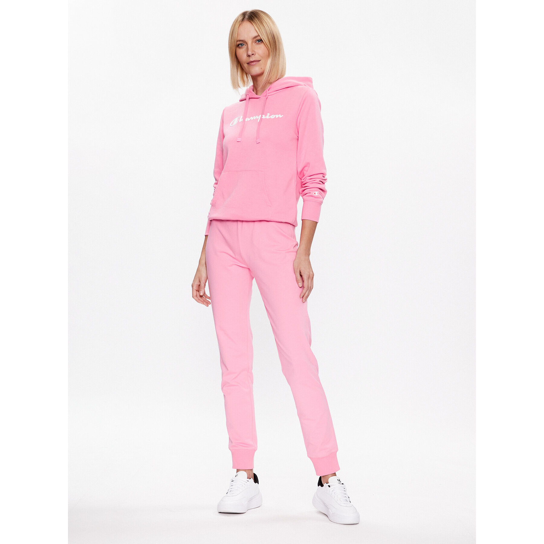 Champion Spodnji del trenirke C Logo 114898 Roza Regular Fit - Pepit.si