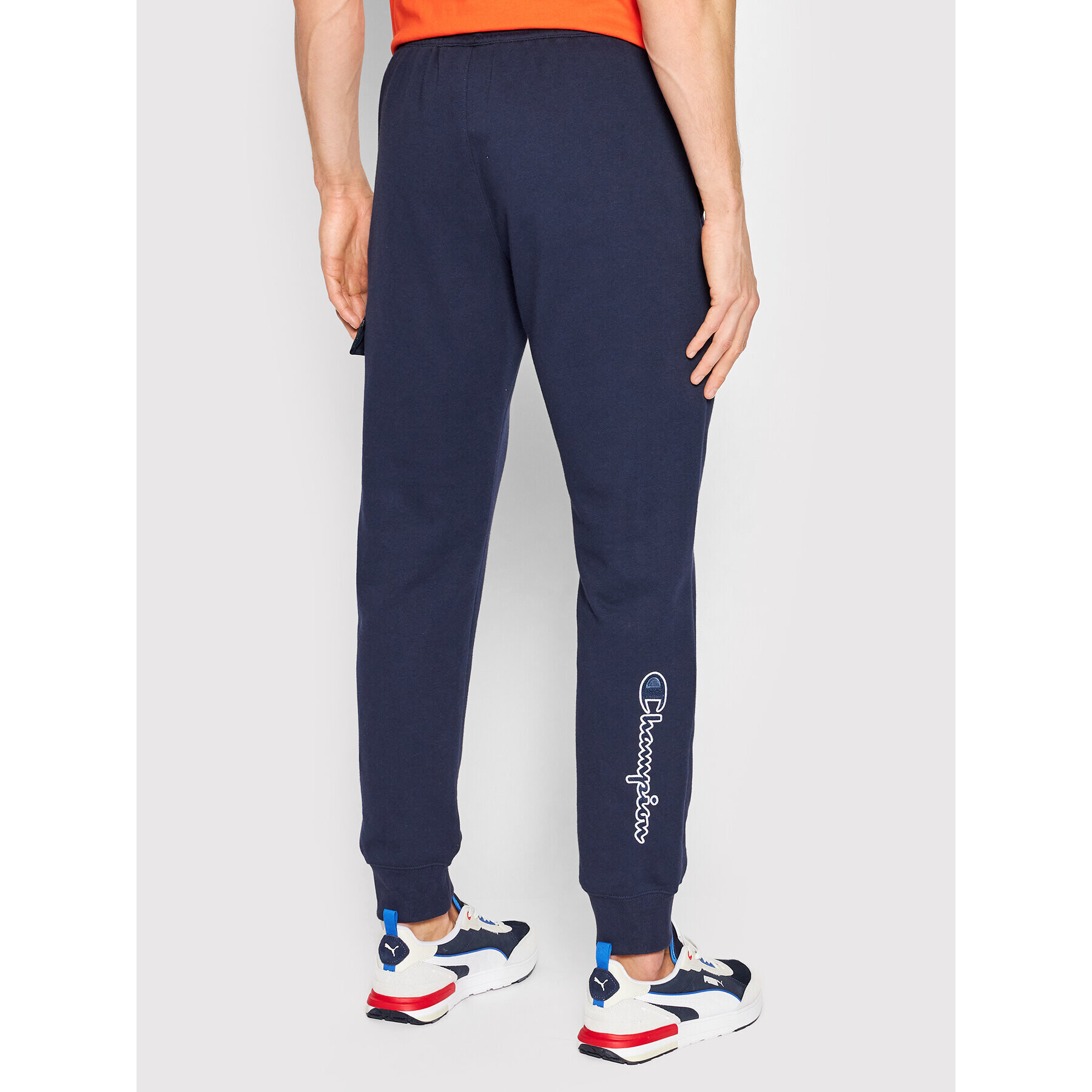 Champion Spodnji del trenirke Embroidered С Logo 217074 Mornarsko modra Regular Fit - Pepit.si