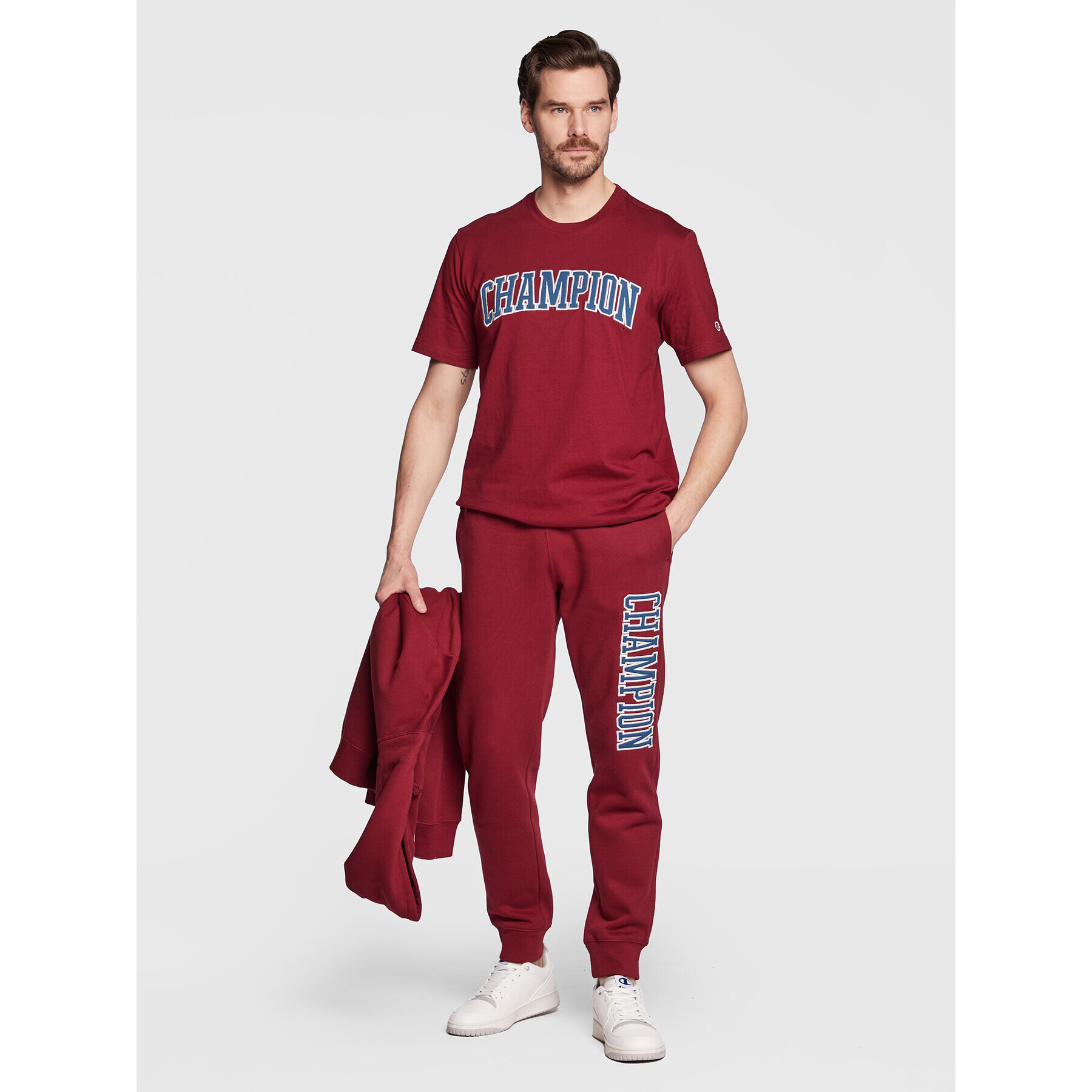 Champion Spodnji del trenirke Heavy Fleece Bookstore Logo 217880 Bordo rdeča Regular Fit - Pepit.si