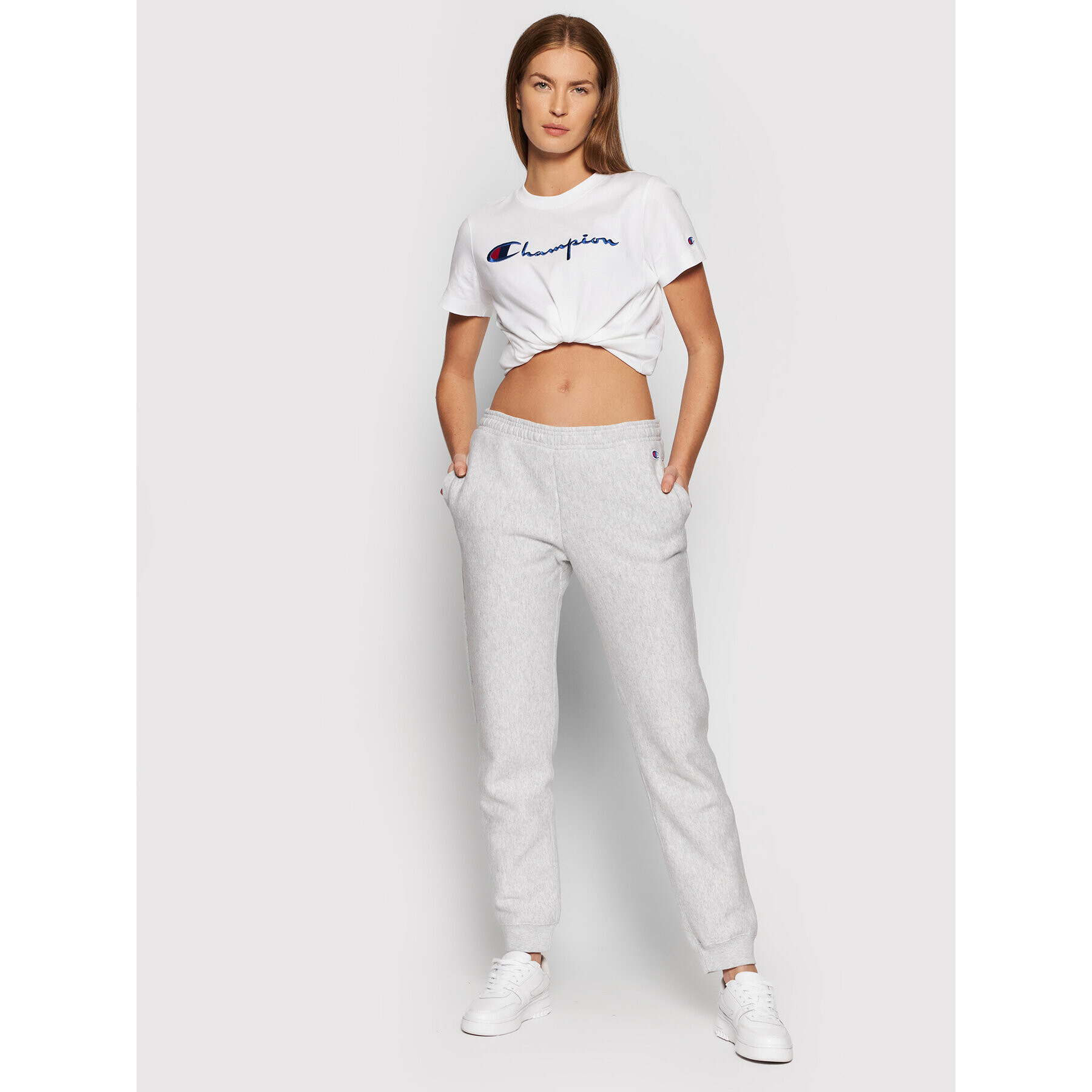 Champion Spodnji del trenirke Ribbed Cuffed 114614 Siva Regular Fit - Pepit.si