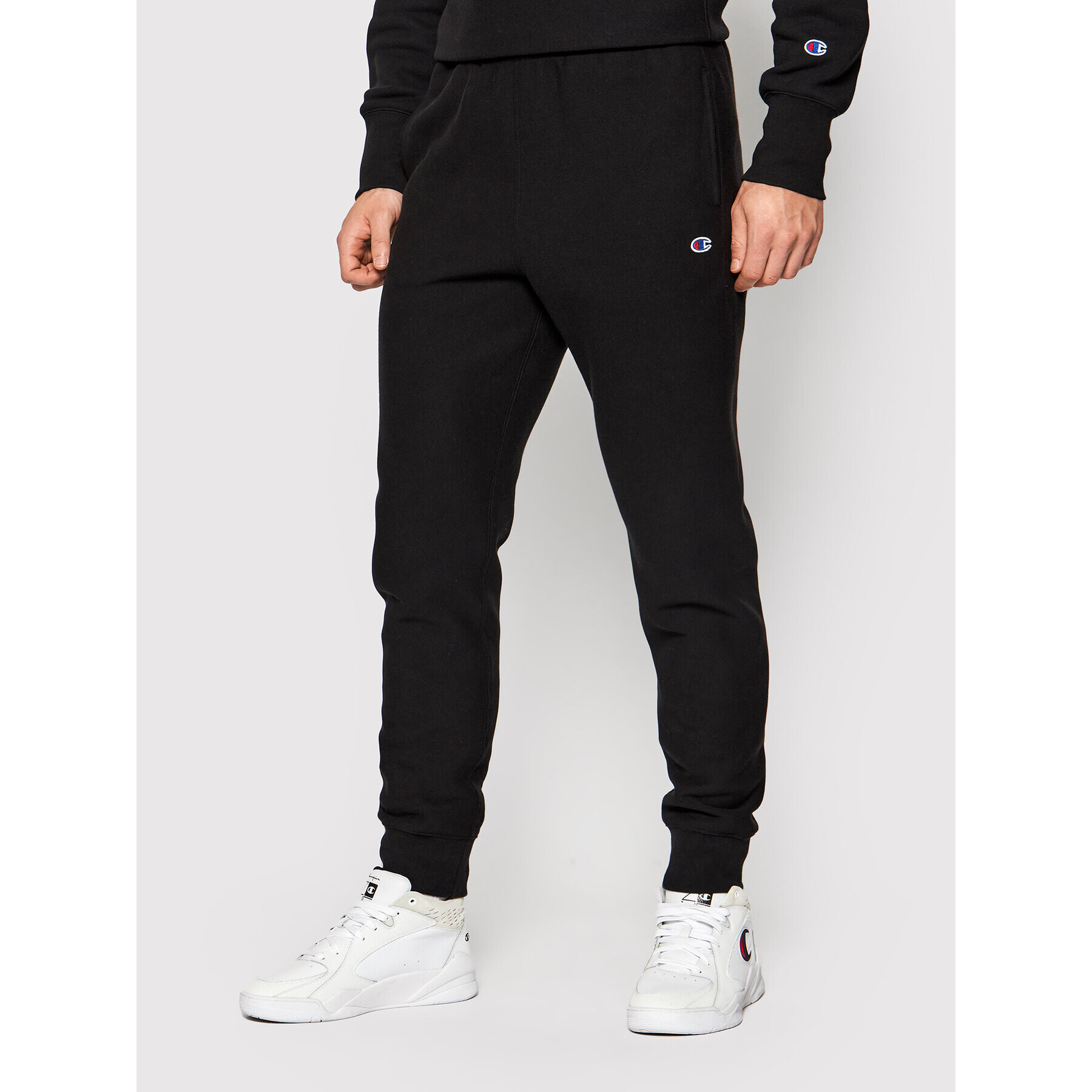 Champion Spodnji del trenirke Ribbed Cuffs Reverse Weave 216541 Črna Custom Fit - Pepit.si