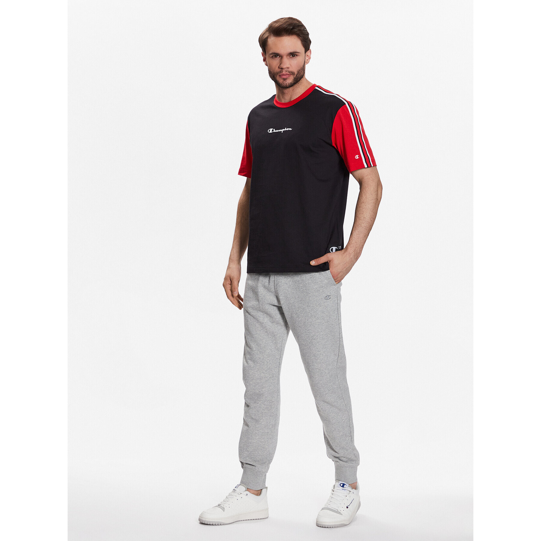 Champion Spodnji del trenirke Tonal Embroidered 218494 Siva Regular Fit - Pepit.si