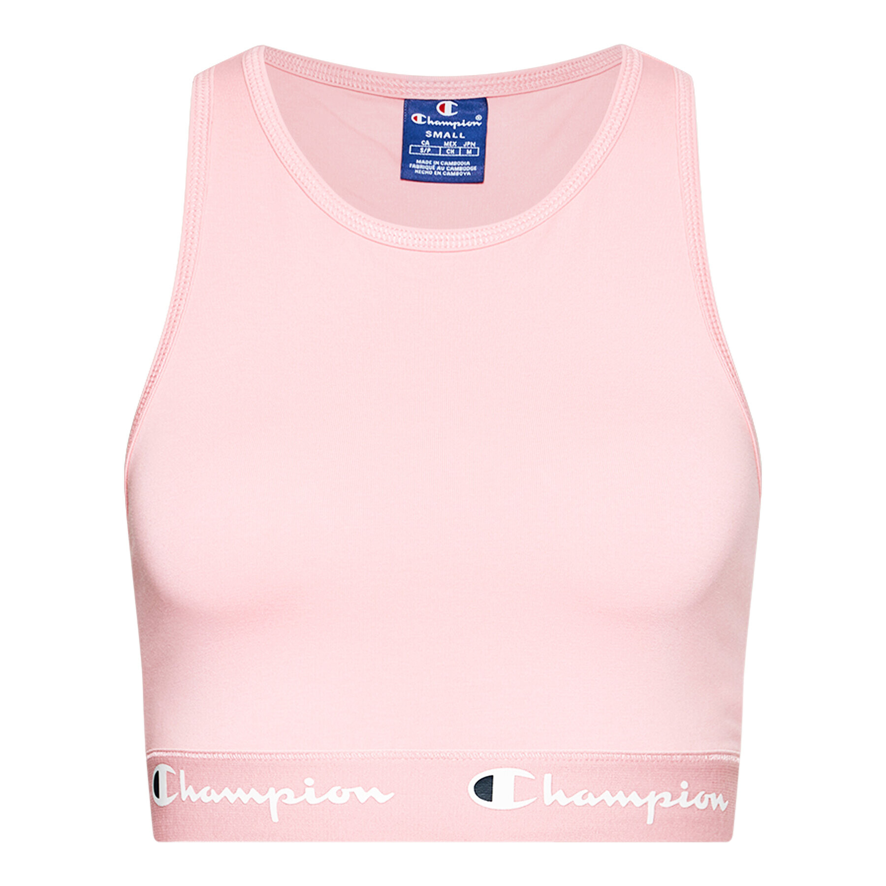 Champion Špotni nedrček Script Logo Waist Racer Back 112856 Roza - Pepit.si