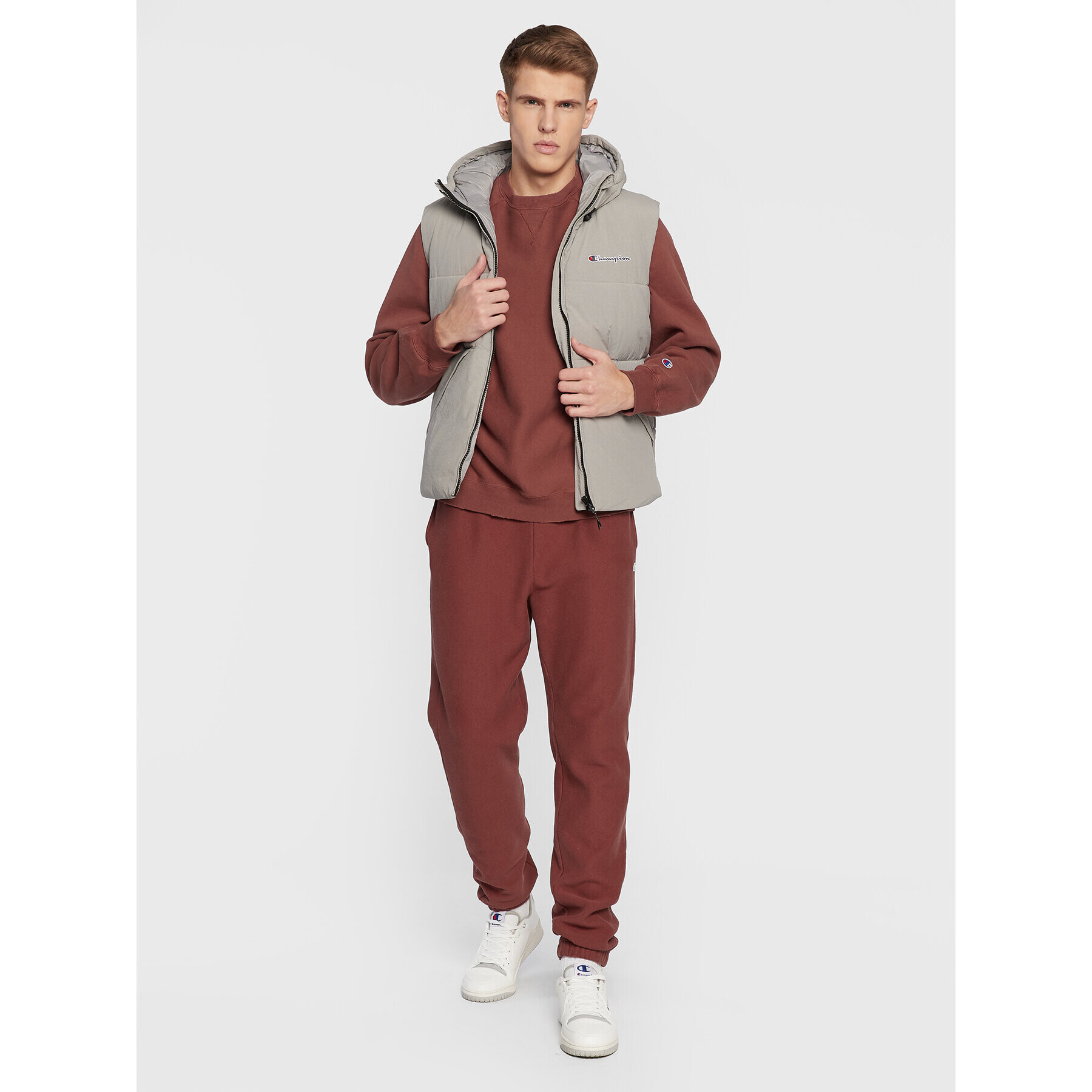 Champion Telovnik Script Logo 218084 Siva Regular Fit - Pepit.si