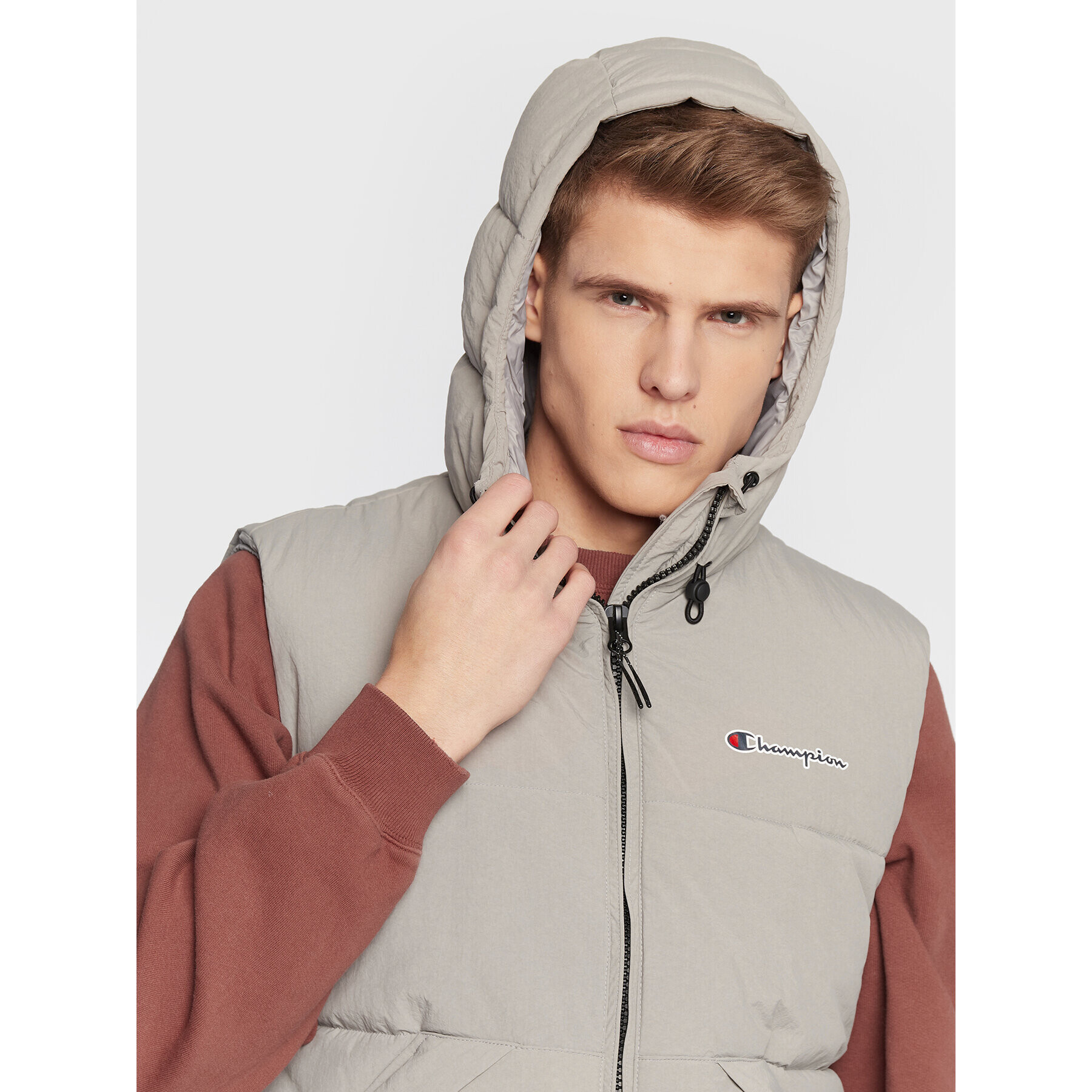 Champion Telovnik Script Logo 218084 Siva Regular Fit - Pepit.si