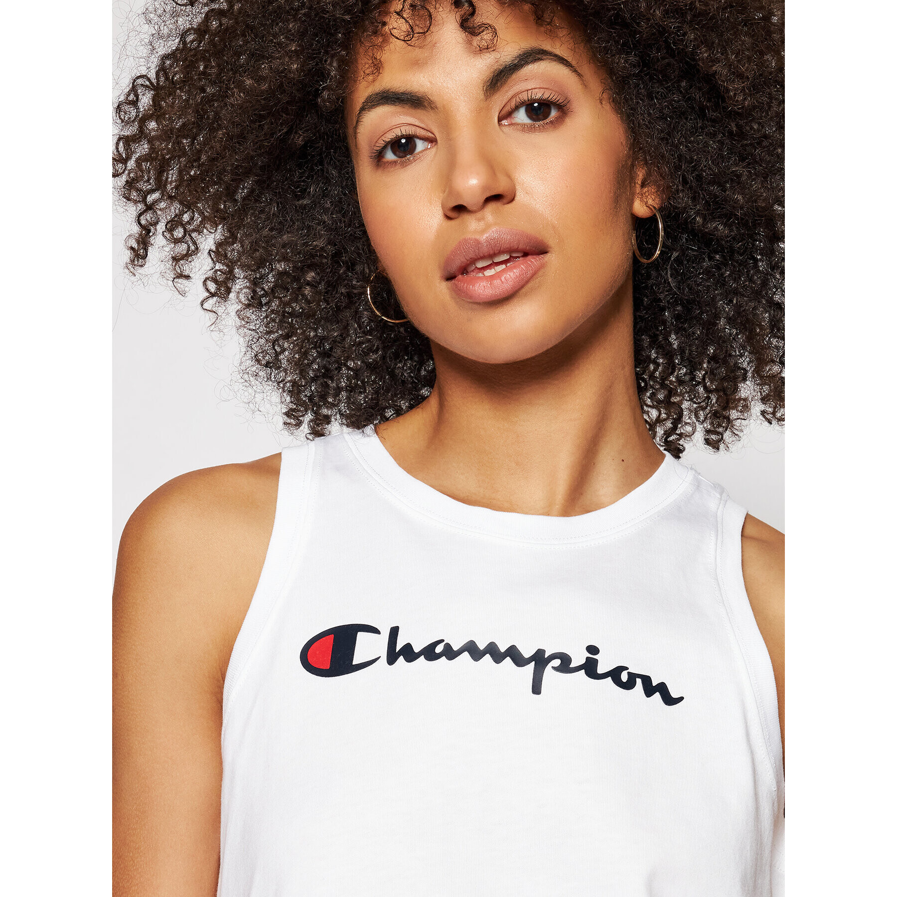 Champion Top Jacquard Logo Tape 112768 Bela Custom Fit - Pepit.si