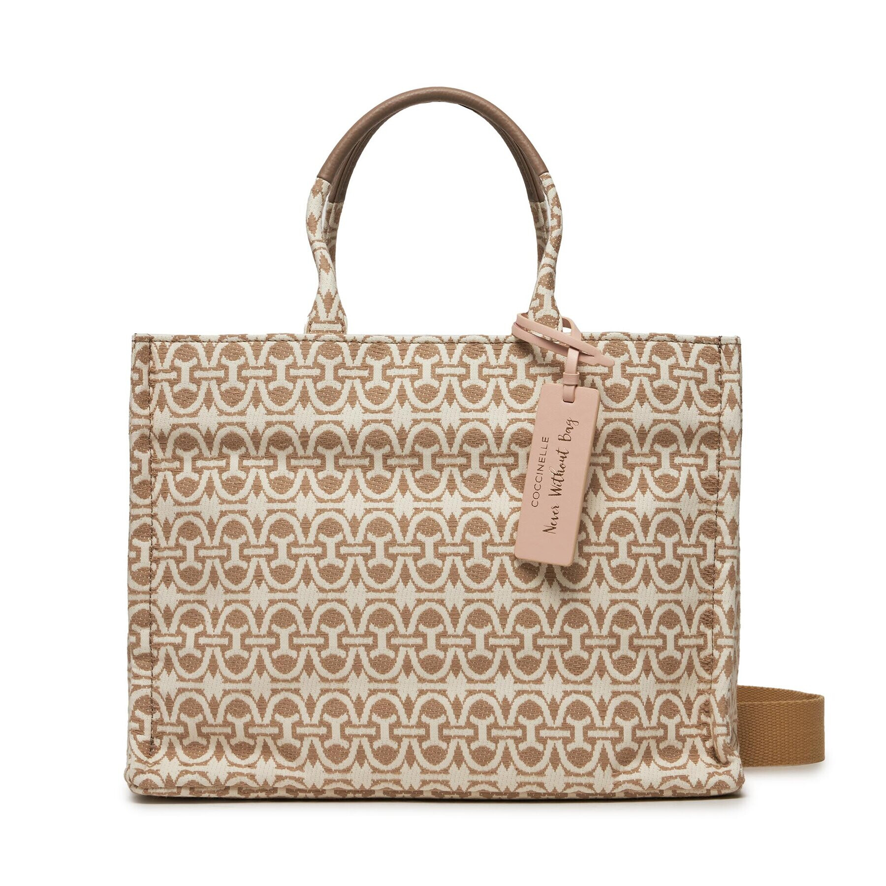 Coccinelle Ročna torba MBD Never Without Bag Monogram E1 MBD 18 02 01 Bež - Pepit.si