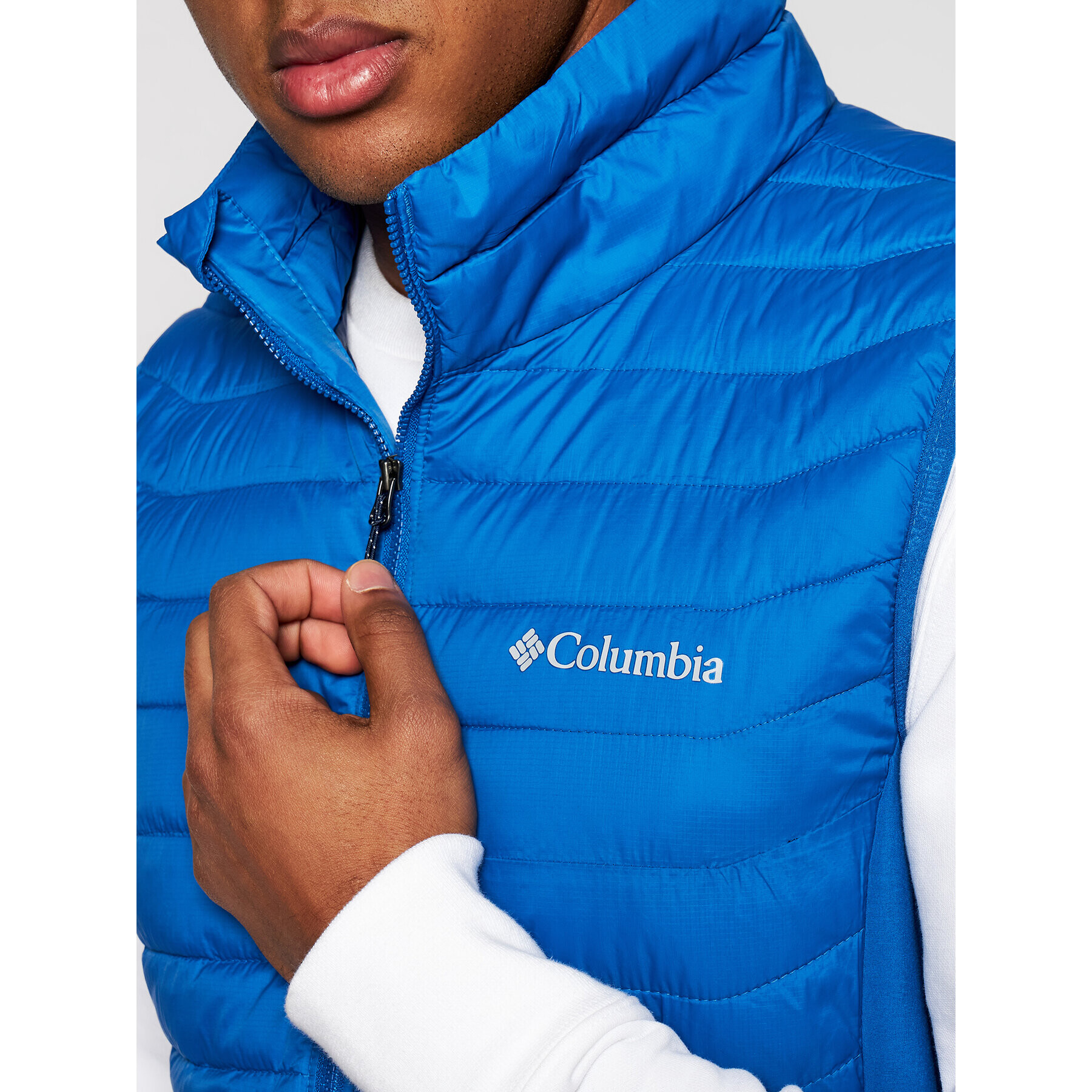 Columbia Telovnik Powder Pass Vest 1842414 Modra Regular Fit - Pepit.si