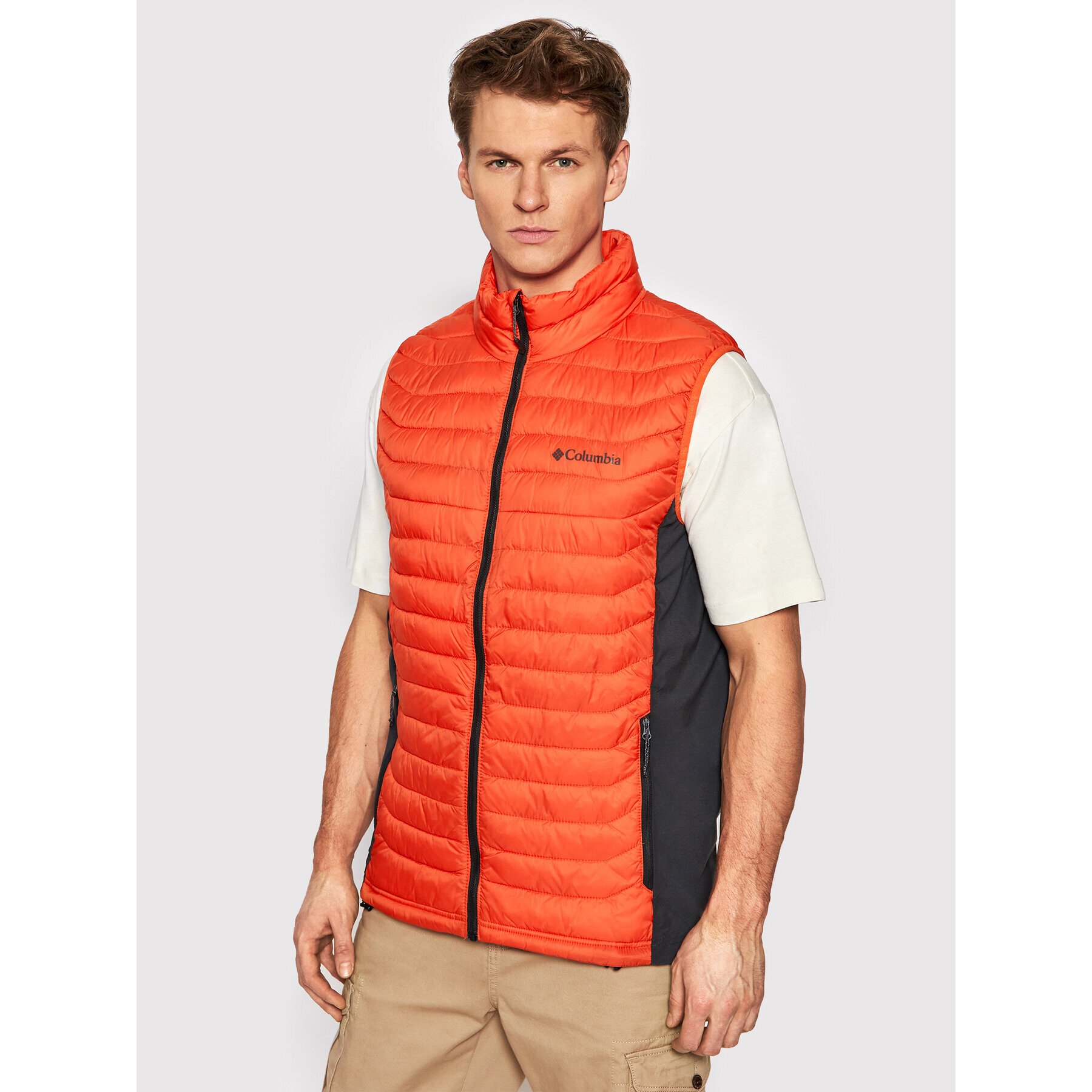 Columbia Telovnik Powder Pass Vest 1842414 Oranžna Regular Fit - Pepit.si