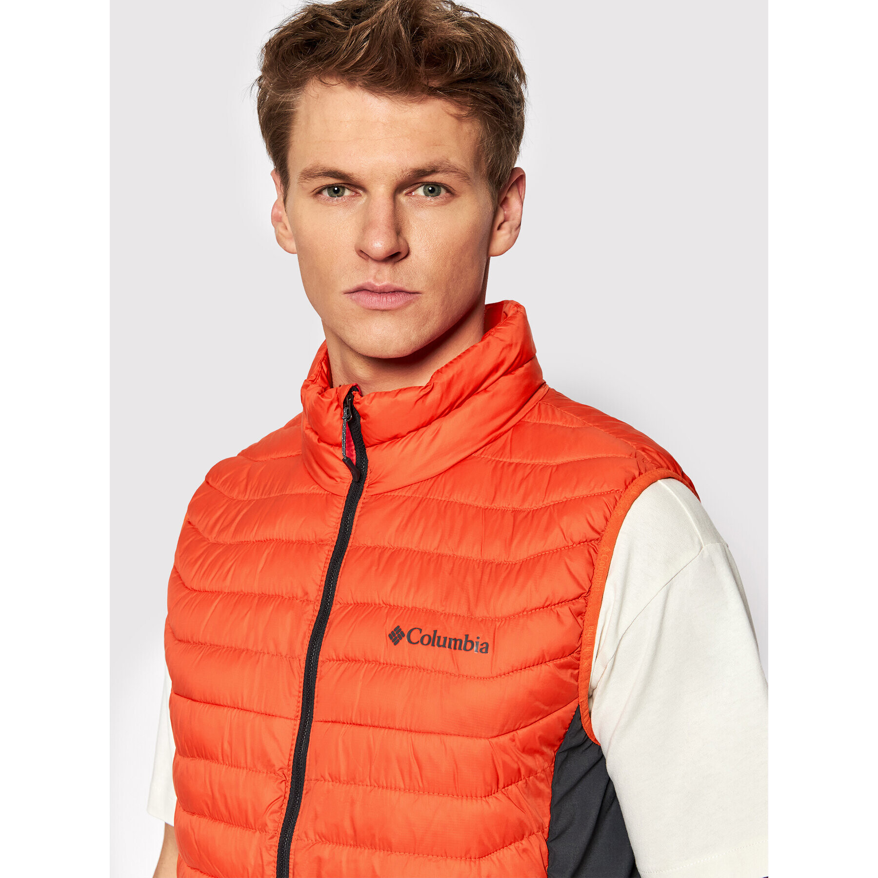 Columbia Telovnik Powder Pass Vest 1842414 Oranžna Regular Fit - Pepit.si