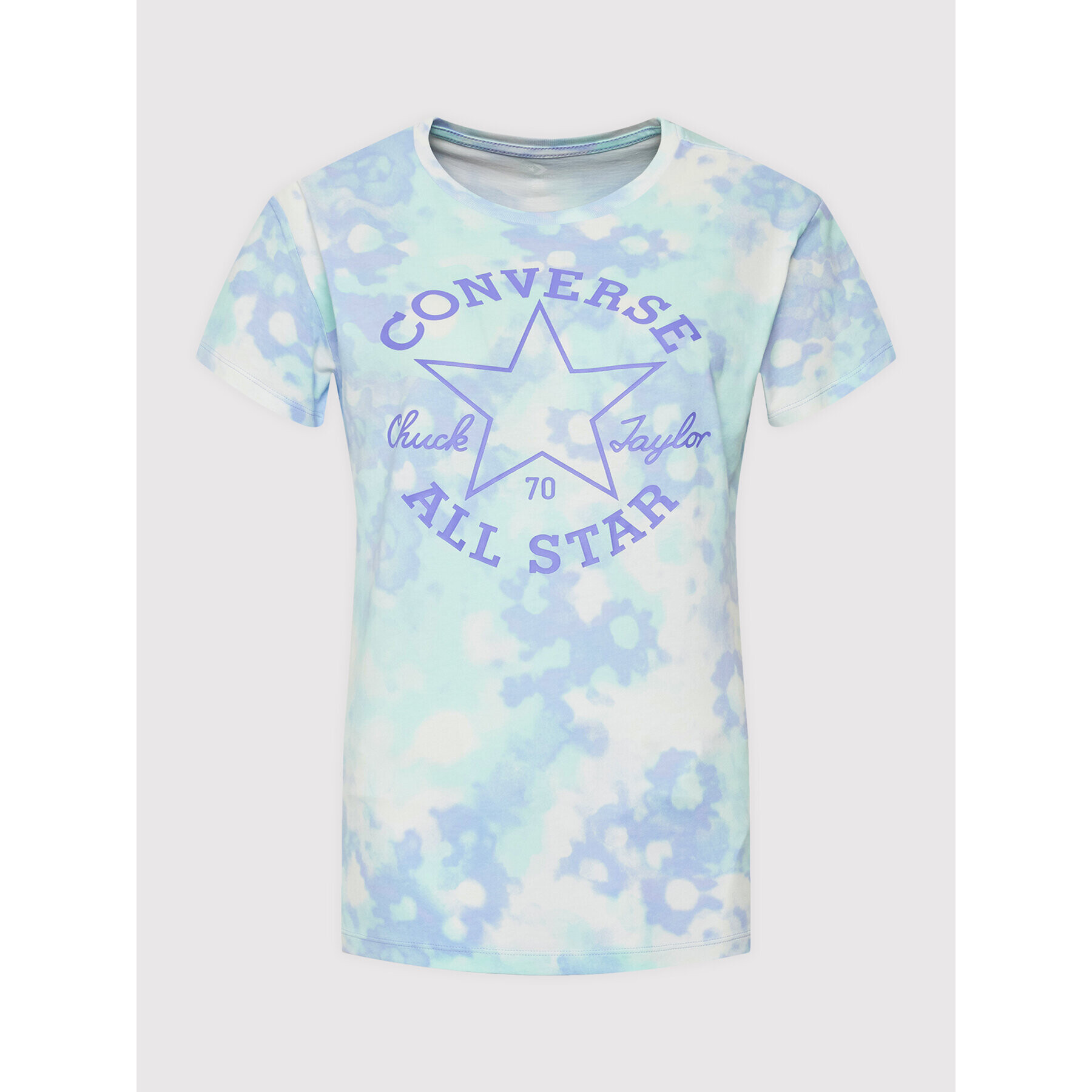 Converse Majica Washed Floral Patch 10023208-A03 Modra Loose Fit - Pepit.si