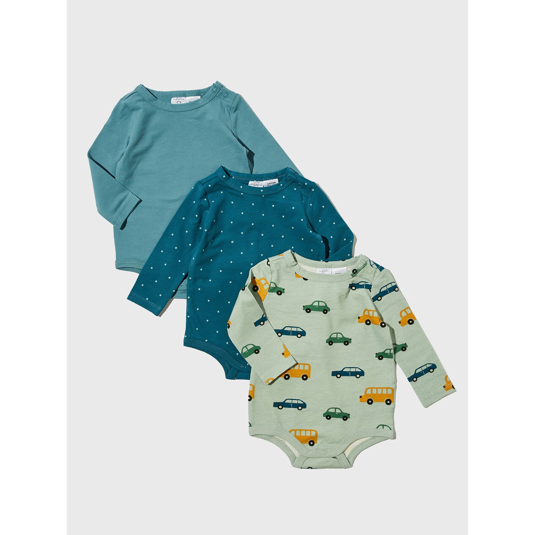 Cotton On Kids Set 3 parov otroških bodijev 7342439 Pisana Regular Fit - Pepit.si