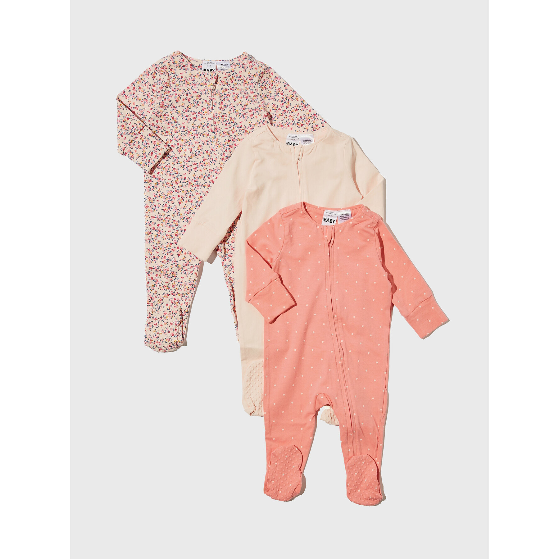 Cotton On Kids Set 3 parov pajacov 7342437 Roza Regular Fit - Pepit.si