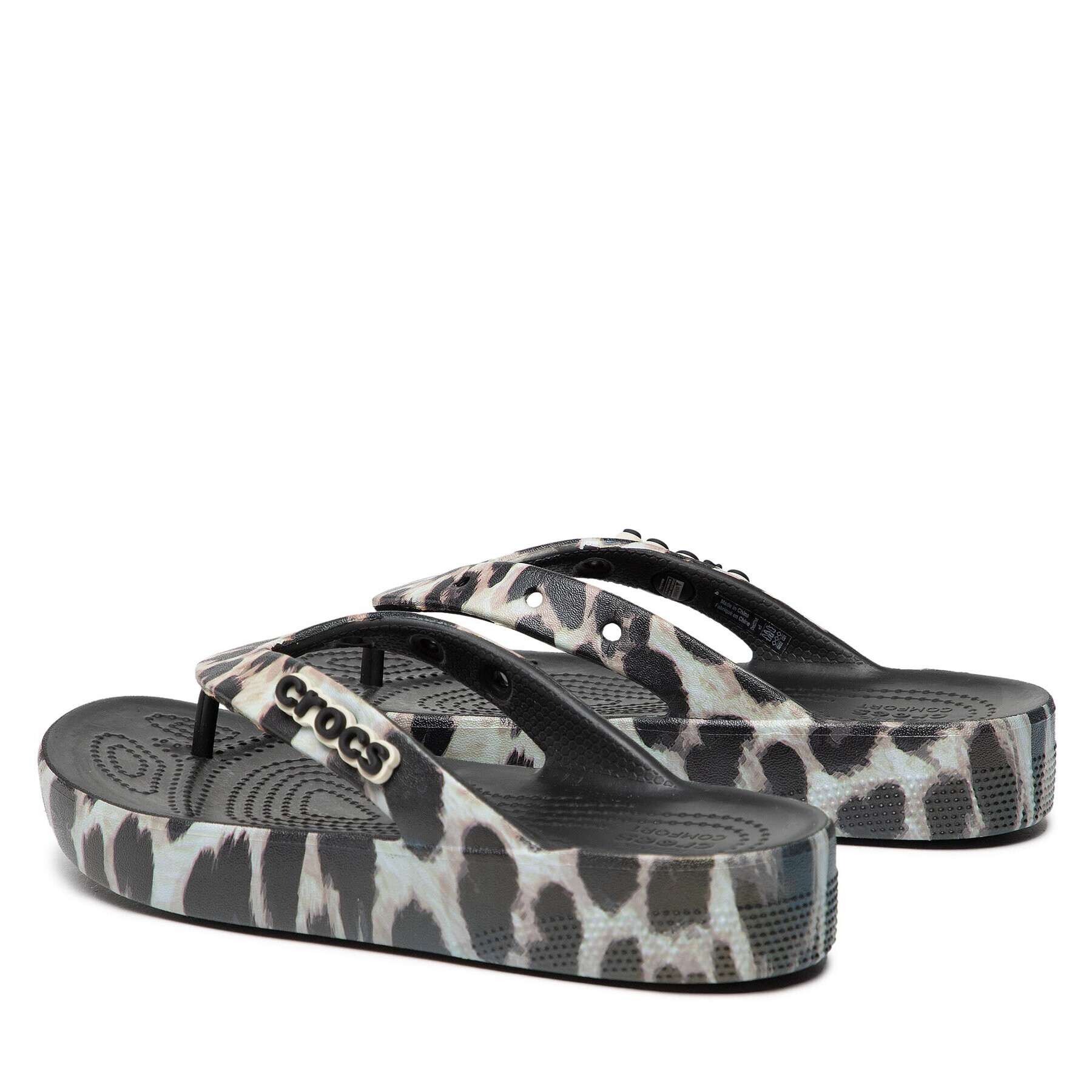 Crocs Japonke Clsplatform Animal Remix Flip W 207845 Črna - Pepit.si