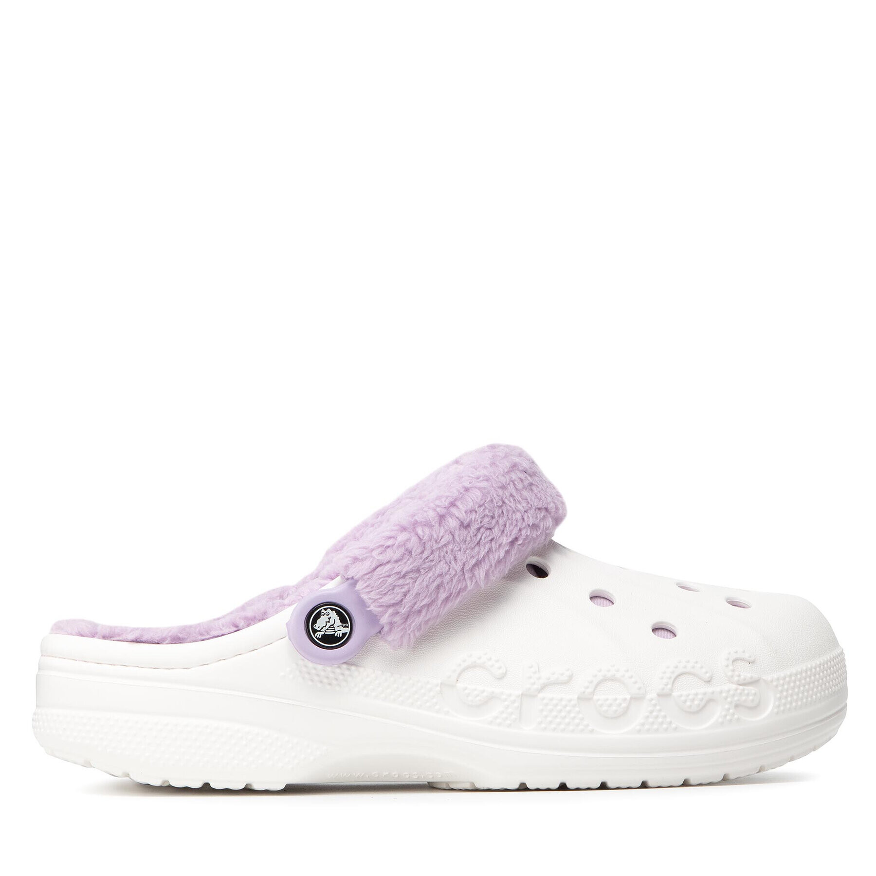 Crocs Natikači Baya Lined Fuzz Strap Clog 206633 Bela - Pepit.si