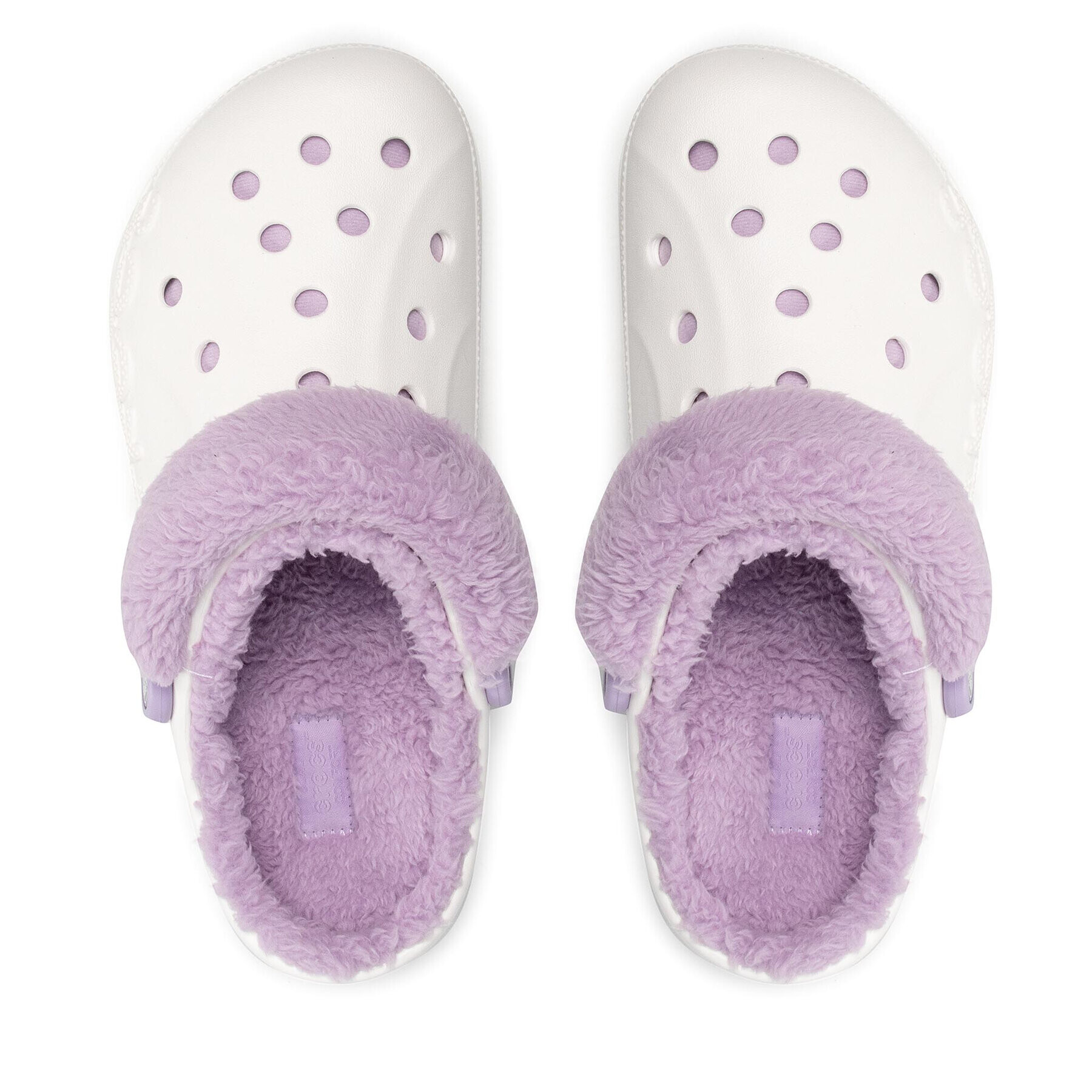 Crocs Natikači Baya Lined Fuzz Strap Clog 206633 Bela - Pepit.si