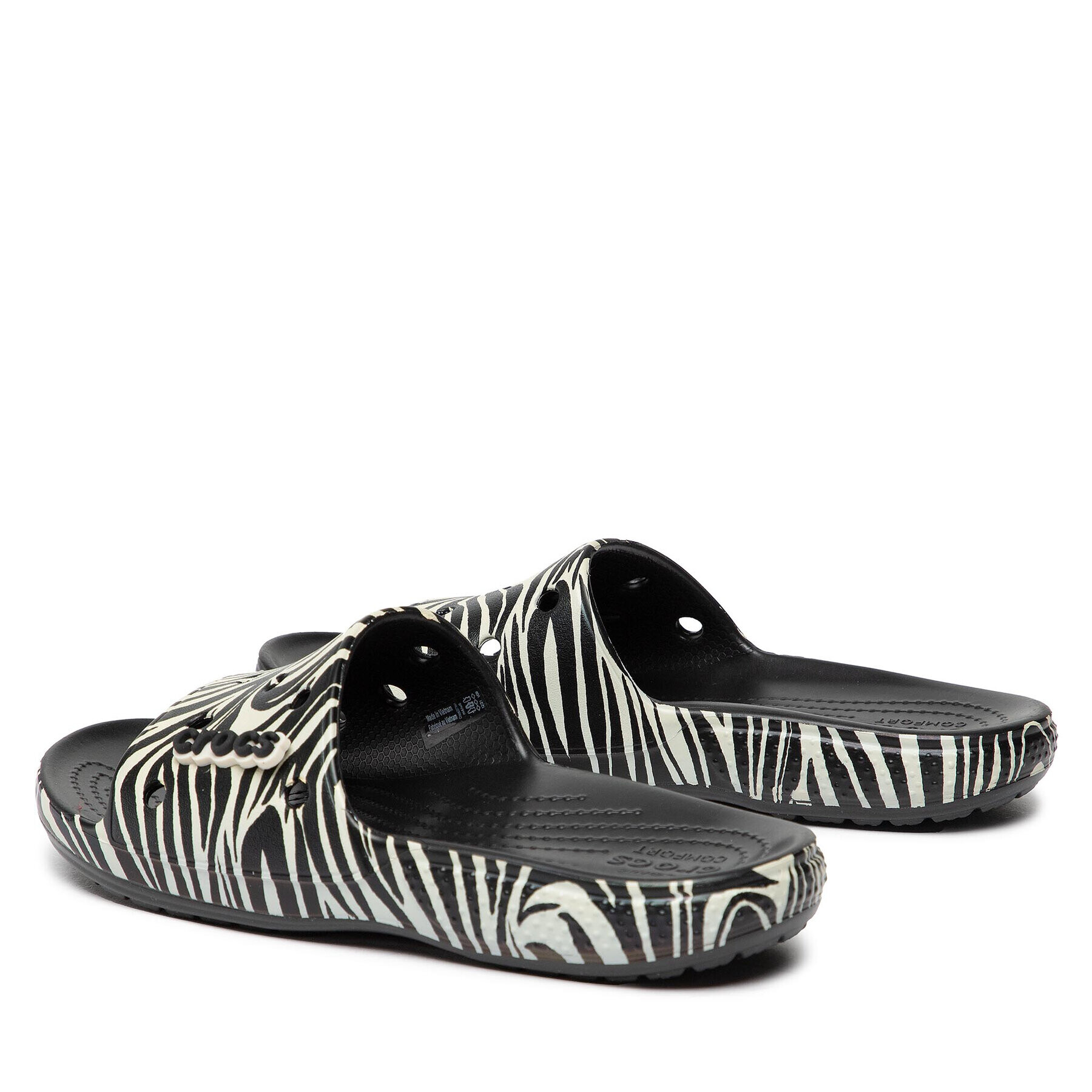 Crocs Natikači Classic Animal Remix Slde 207841 Črna - Pepit.si