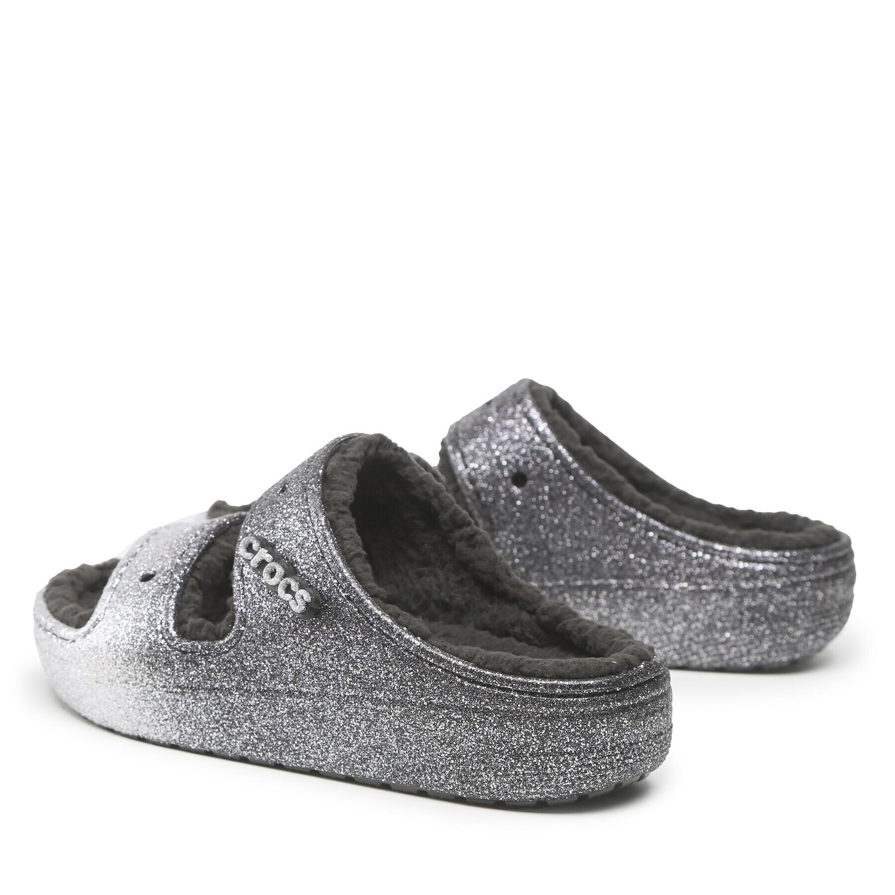 Crocs Natikači Classic Cozzzy Glitter Sandal 208124 Črna - Pepit.si