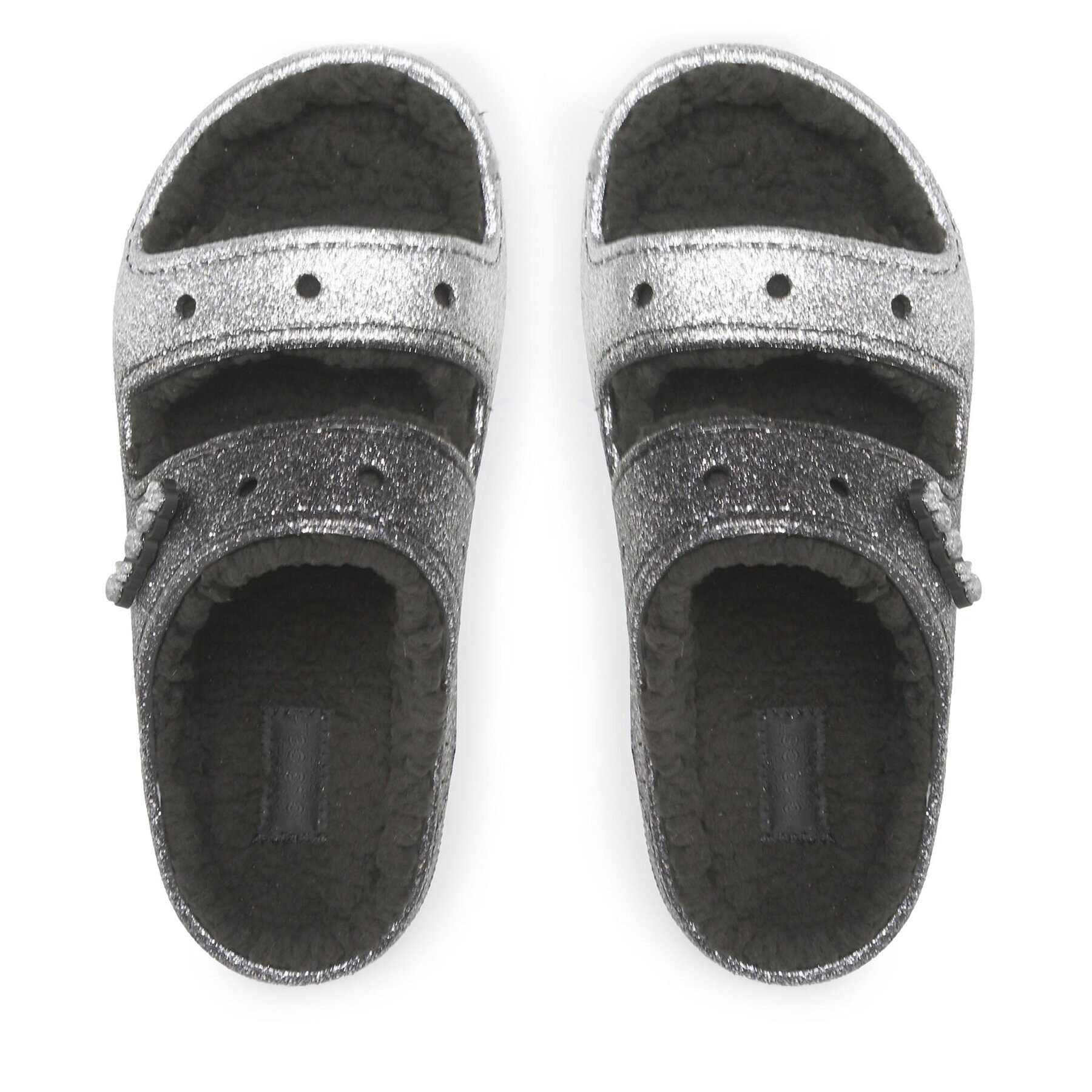 Crocs Natikači Classic Cozzzy Glitter Sandal 208124 Črna - Pepit.si