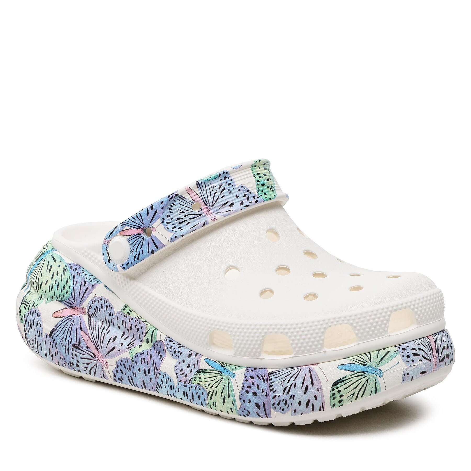 Crocs Natikači Classic Crush Butterfly Clog 208258 Bela - Pepit.si