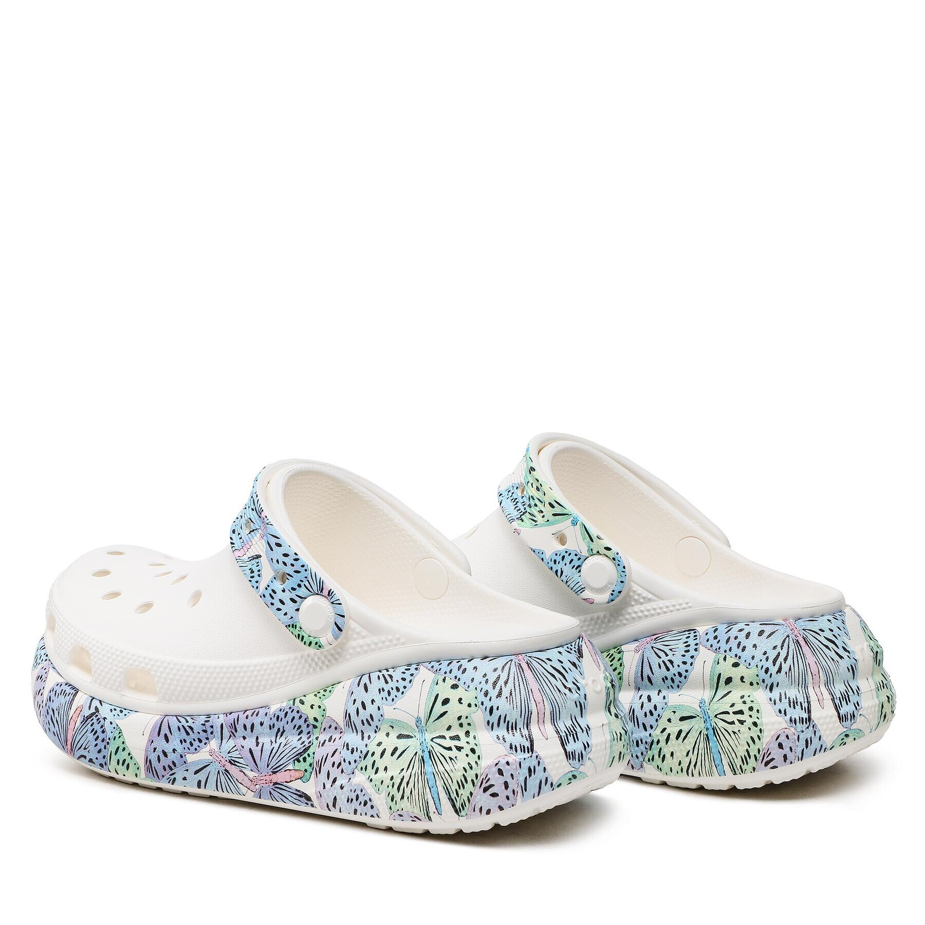 Crocs Natikači Classic Crush Butterfly Clog 208258 Bela - Pepit.si