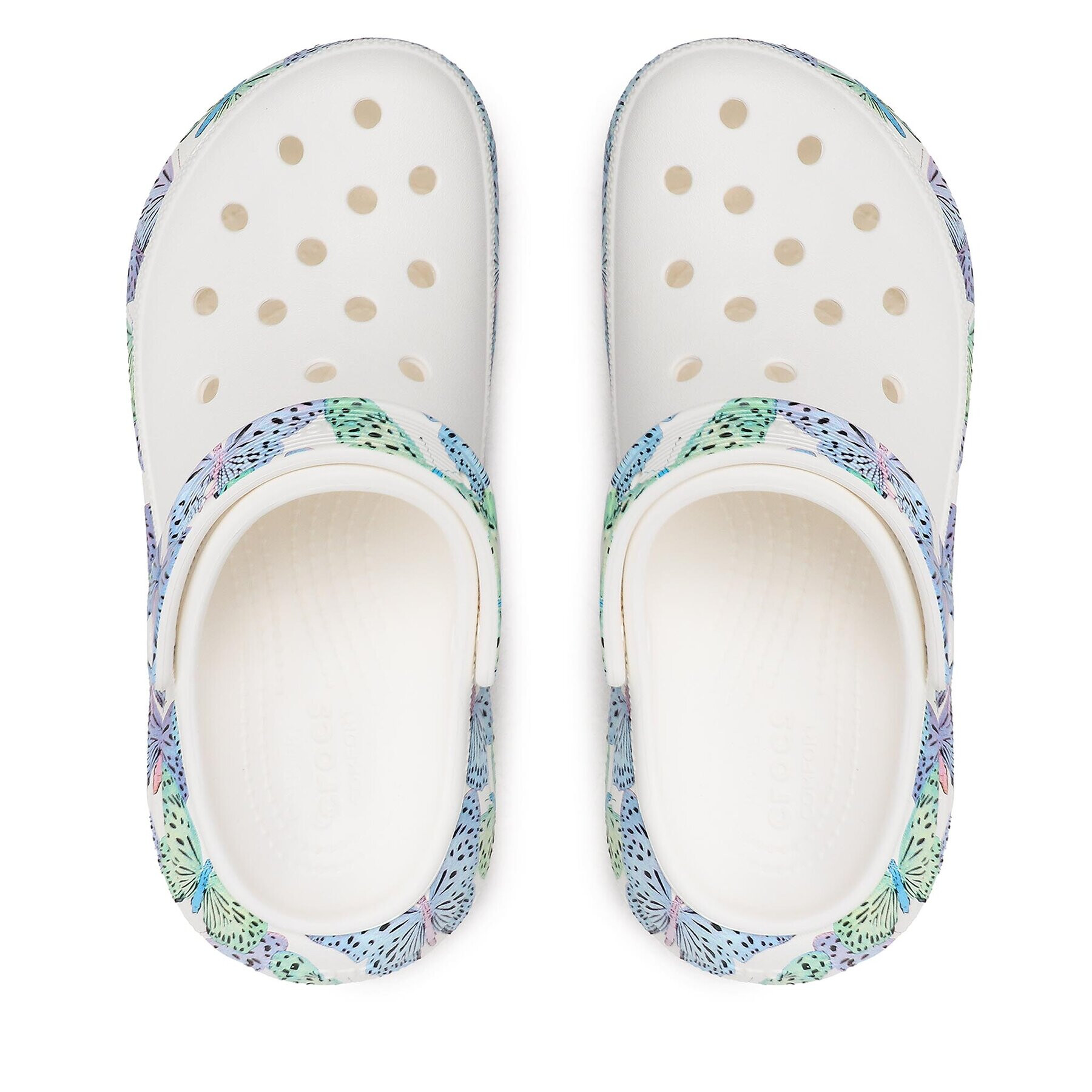 Crocs Natikači Classic Crush Butterfly Clog 208258 Bela - Pepit.si