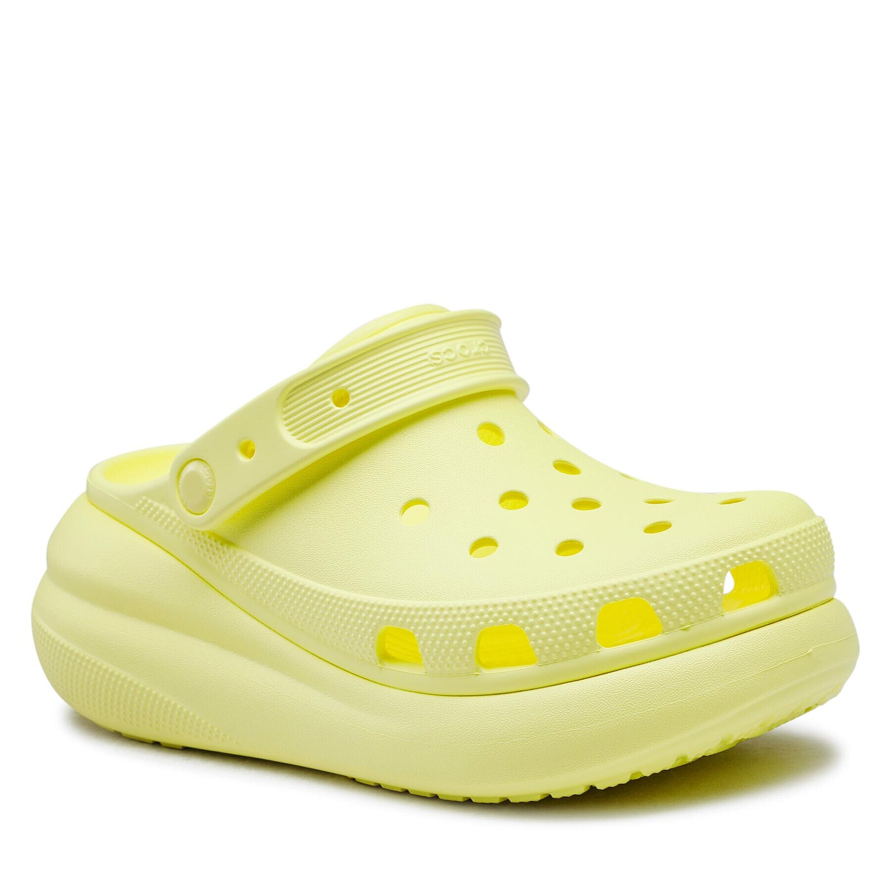 Crocs Natikači Classic Crush Clog 207521 Rumena - Pepit.si