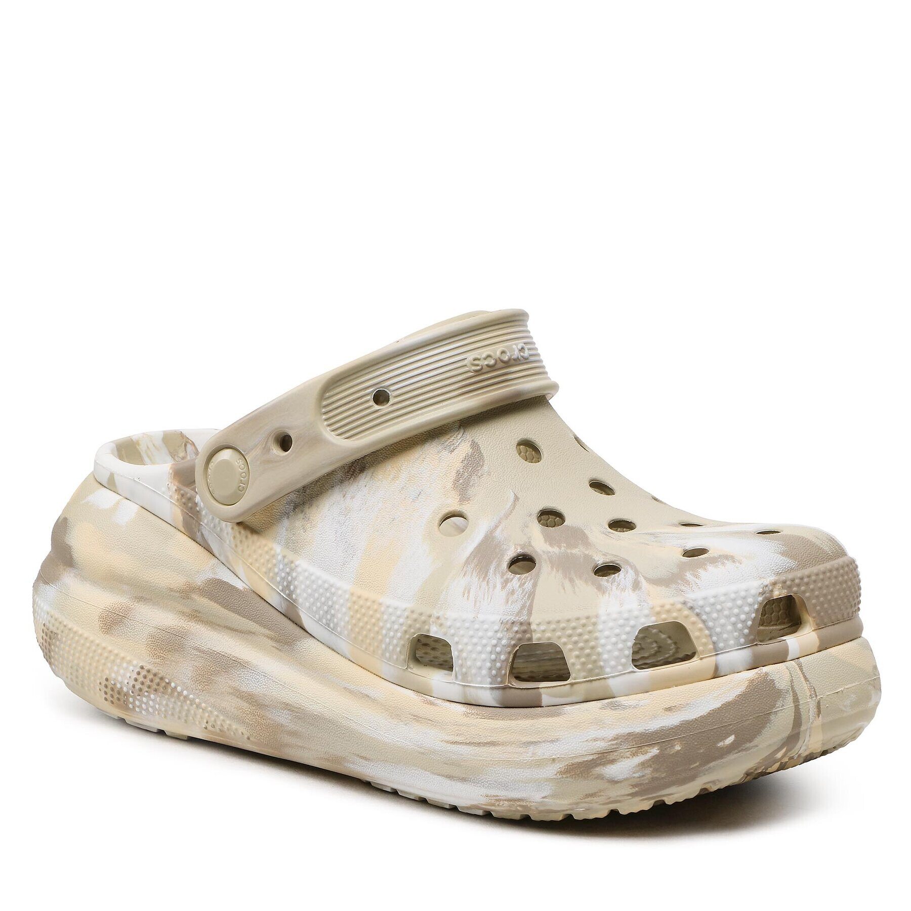 Crocs Natikači Classic Crush Marbled Clog 208265 Bež - Pepit.si