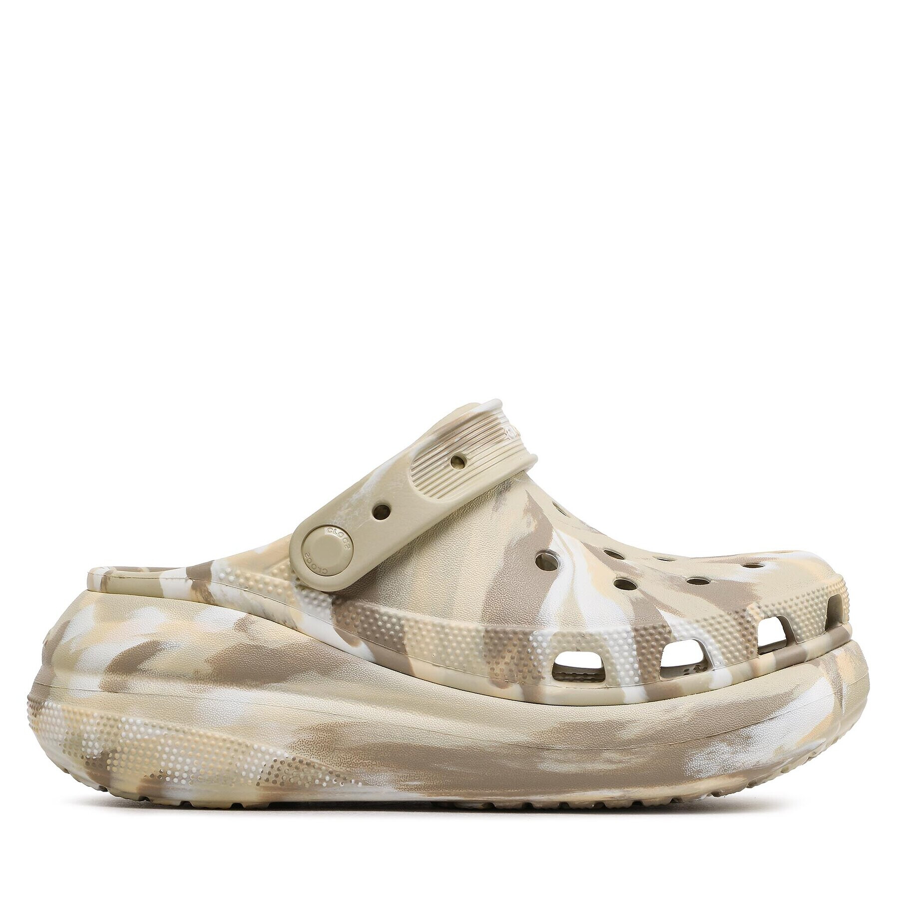 Crocs Natikači Classic Crush Marbled Clog 208265 Bež - Pepit.si