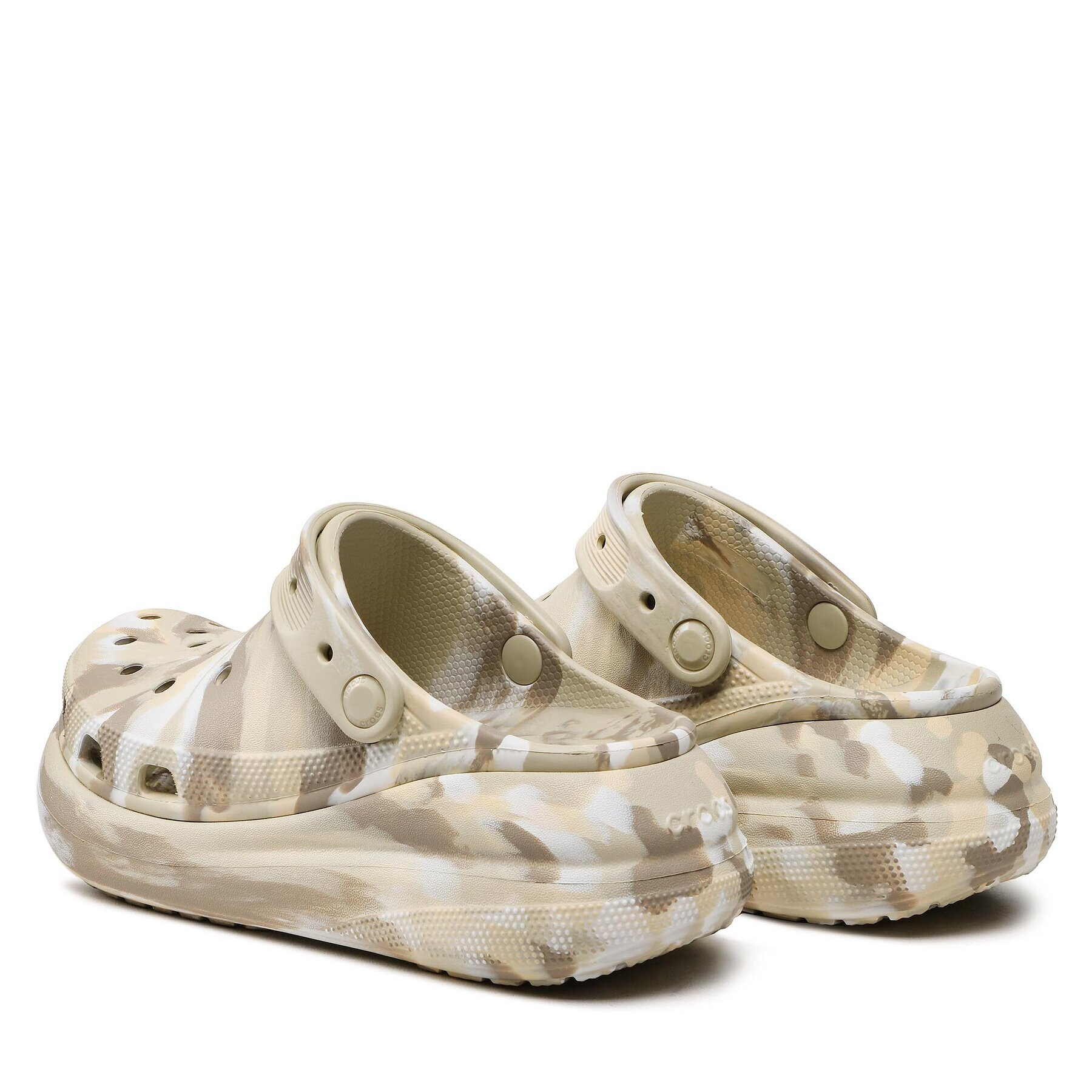 Crocs Natikači Classic Crush Marbled Clog 208265 Bež - Pepit.si