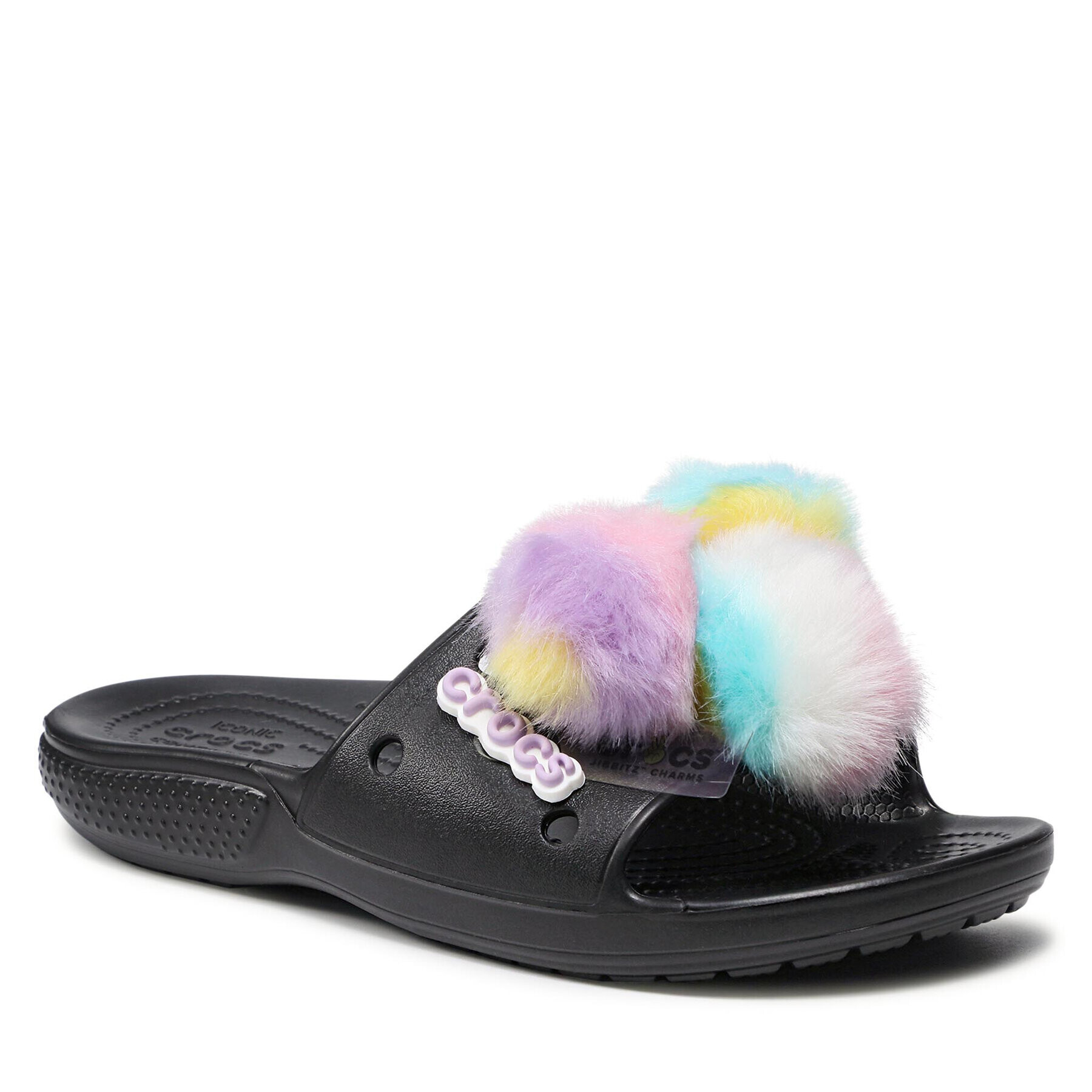 Crocs Natikači Classic Fur Sure Slide 207406 Črna - Pepit.si