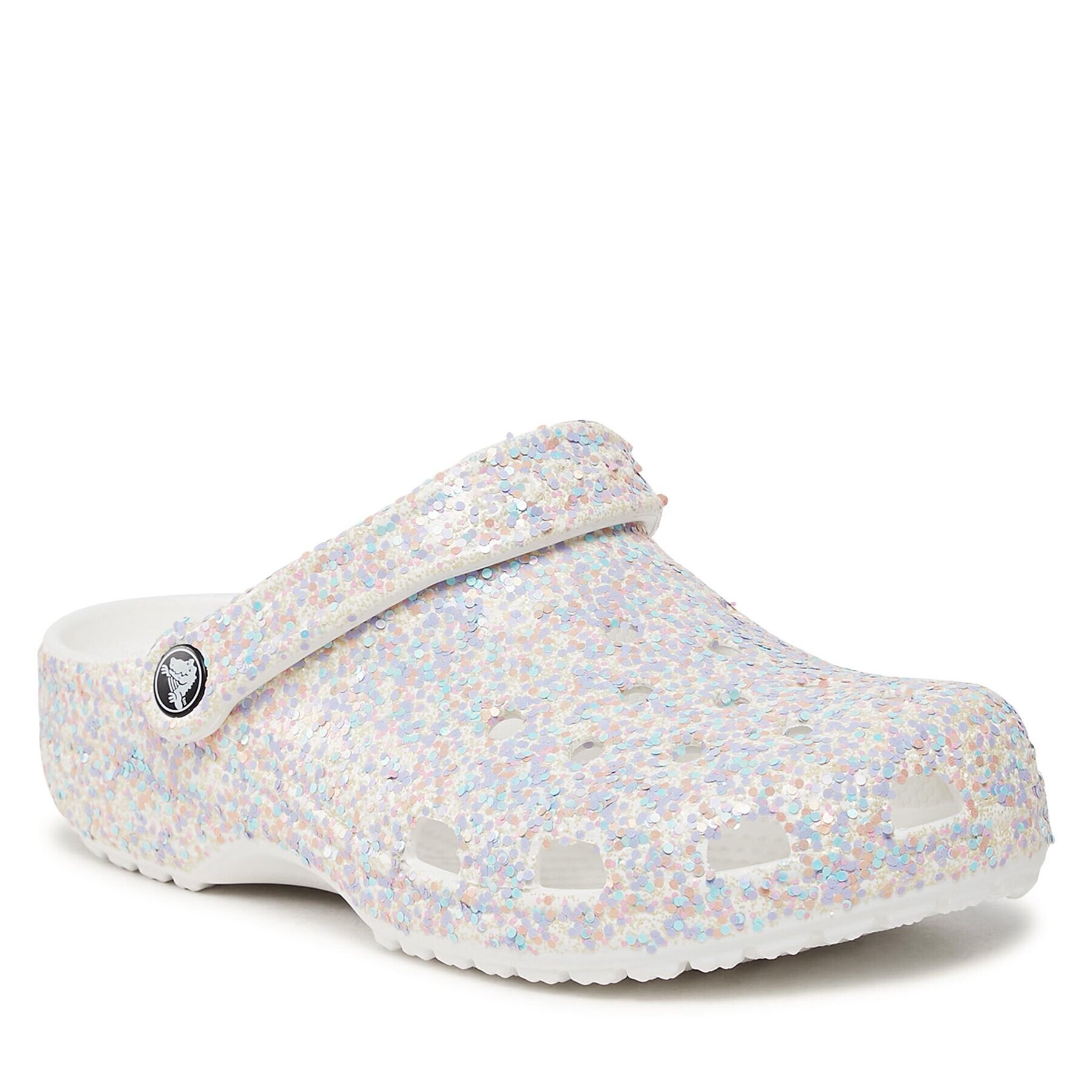 Crocs Natikači Classic Glitter Clog 205942 Bela - Pepit.si