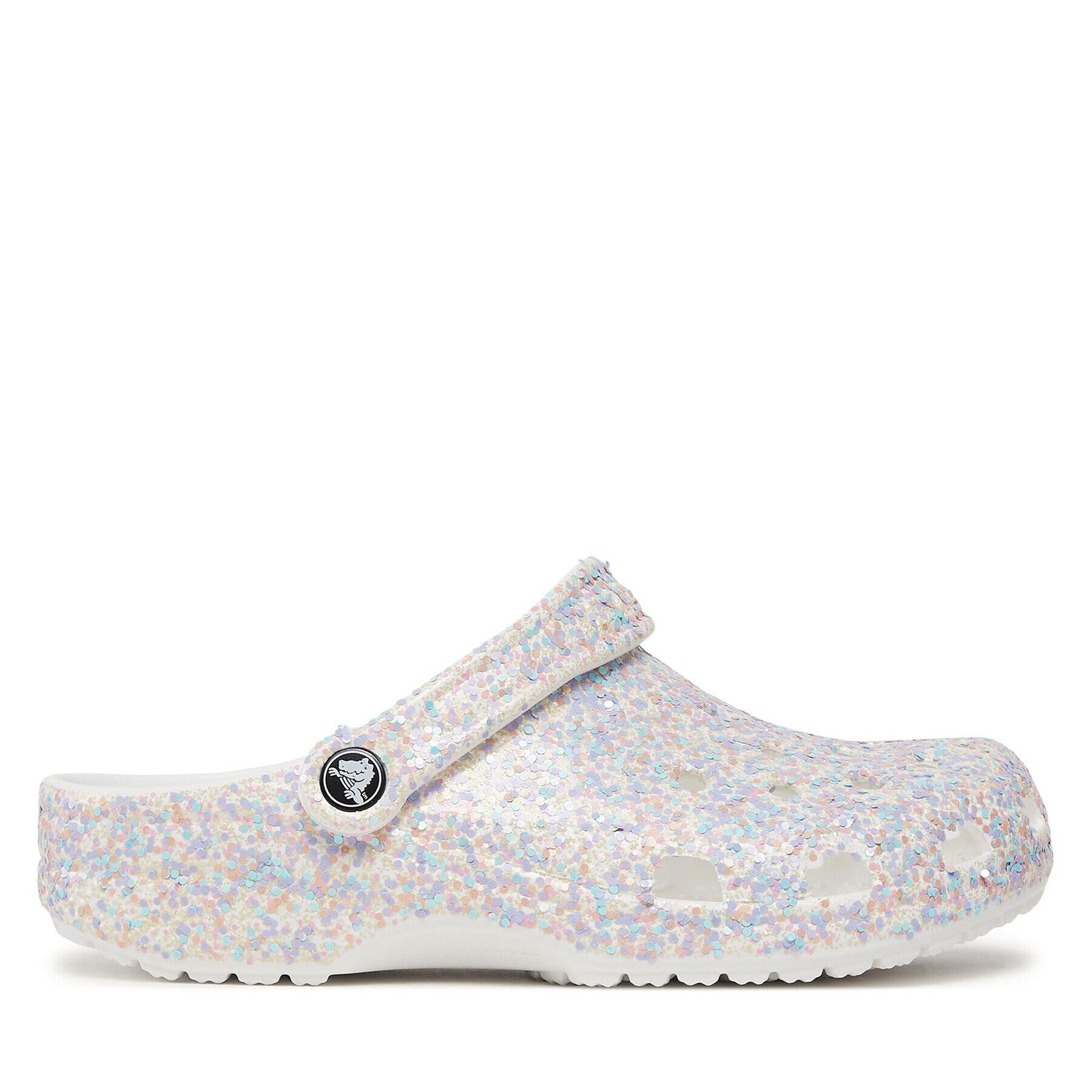 Crocs Natikači Classic Glitter Clog 205942 Bela - Pepit.si