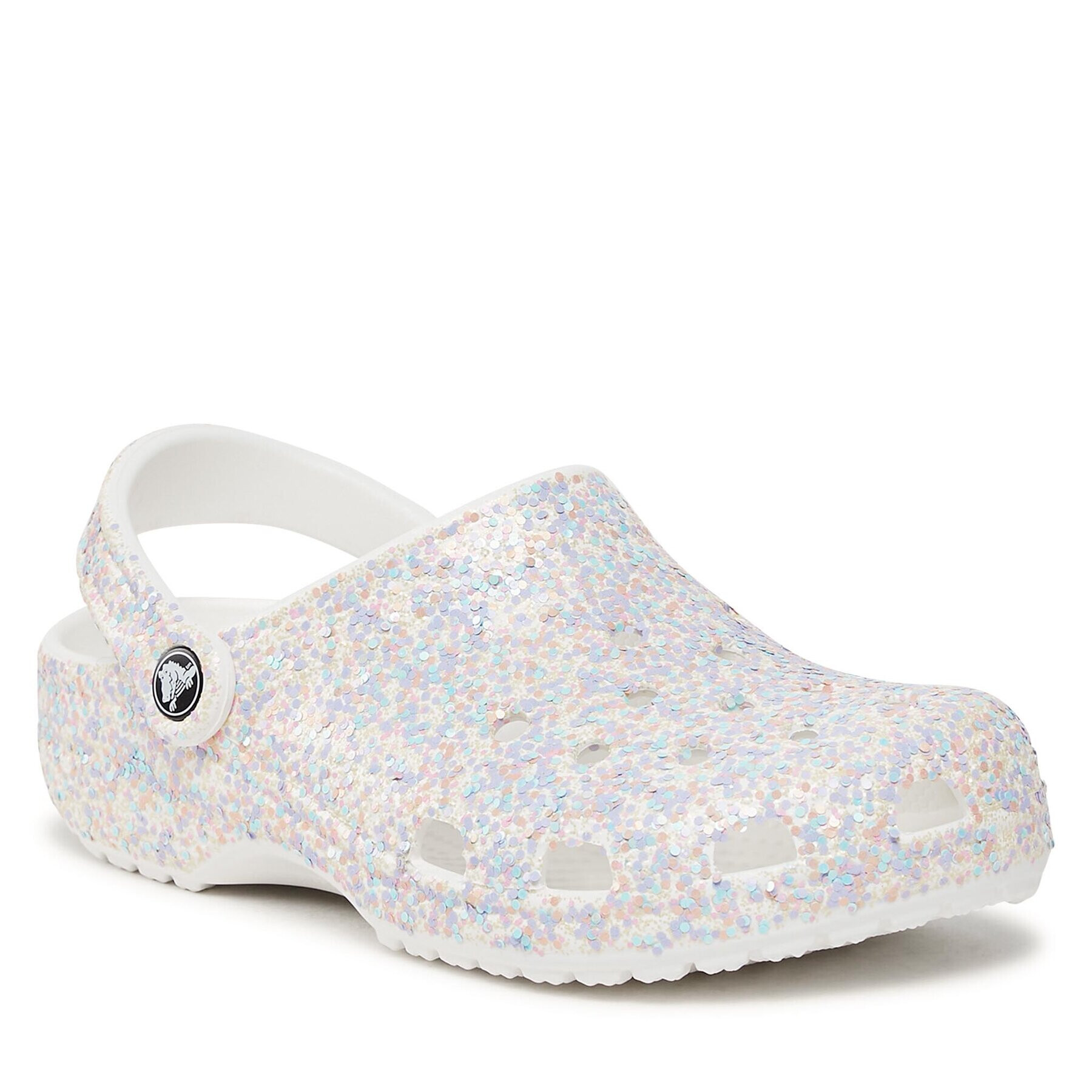 Crocs Natikači Classic Glitter Clog 205942 Bela - Pepit.si