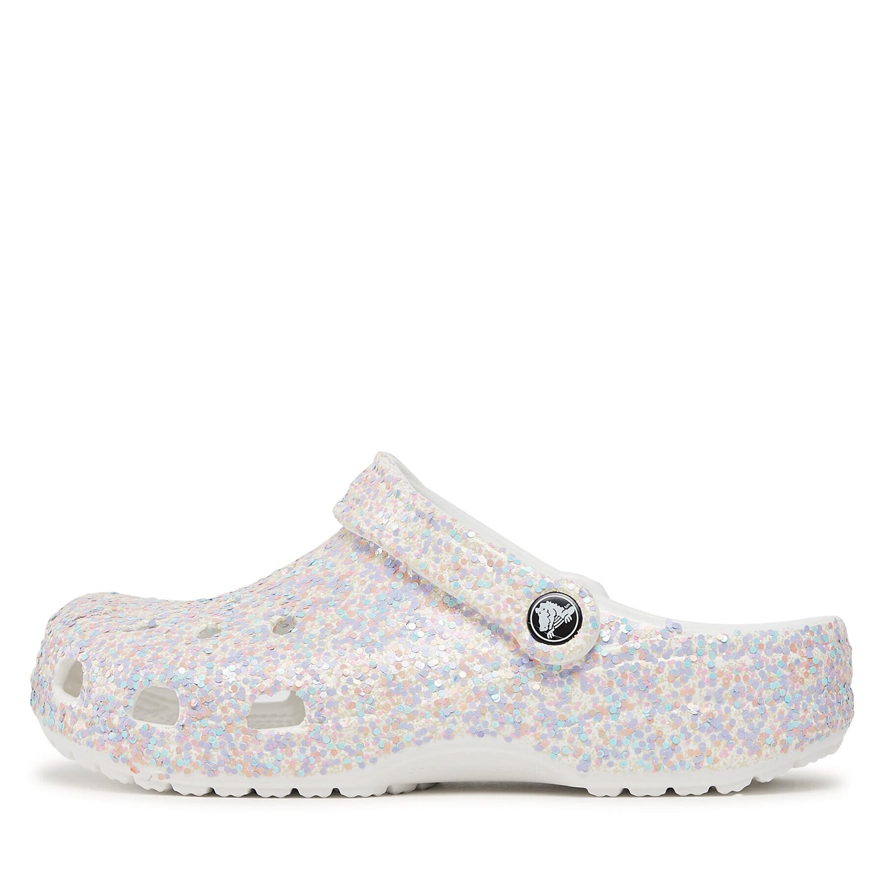 Crocs Natikači Classic Glitter Clog 205942 Bela - Pepit.si