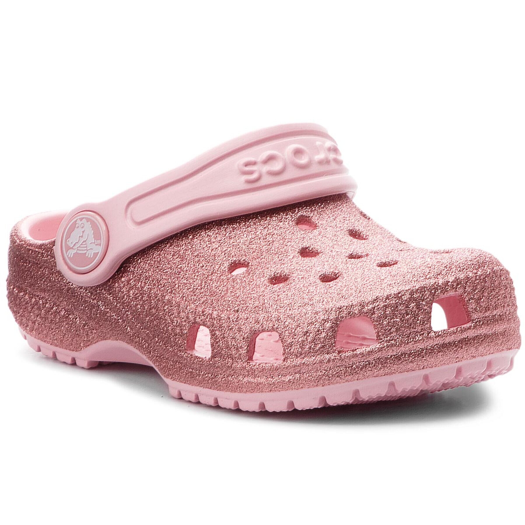 Crocs Natikači Classic Glitter Clog K 205441 Roza - Pepit.si