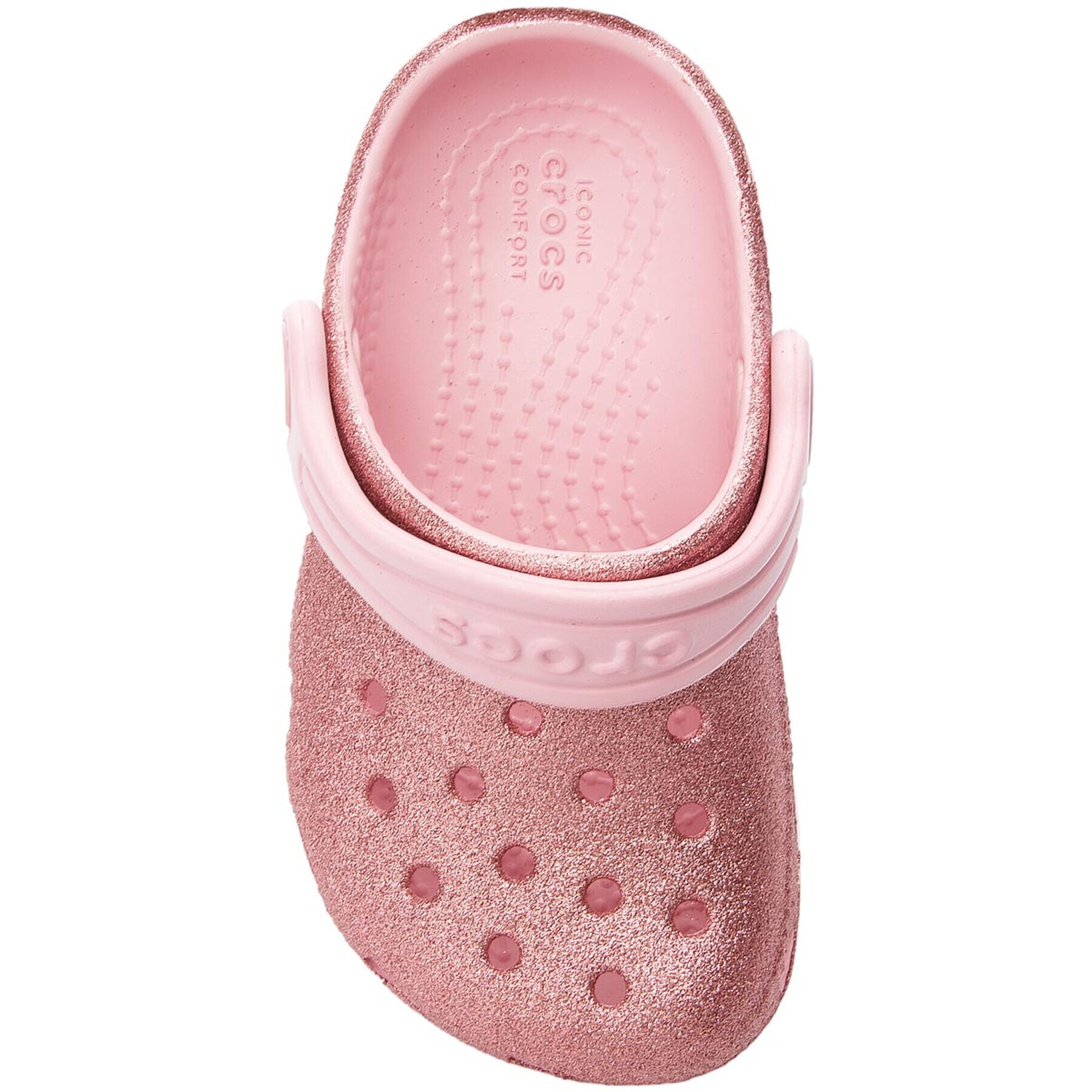 Crocs Natikači Classic Glitter Clog K 205441 Roza - Pepit.si