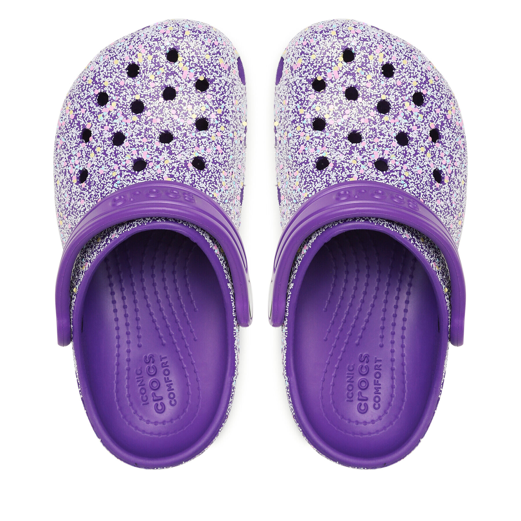 Crocs Natikači Classic Glitter Clog K 206993 Vijolična - Pepit.si