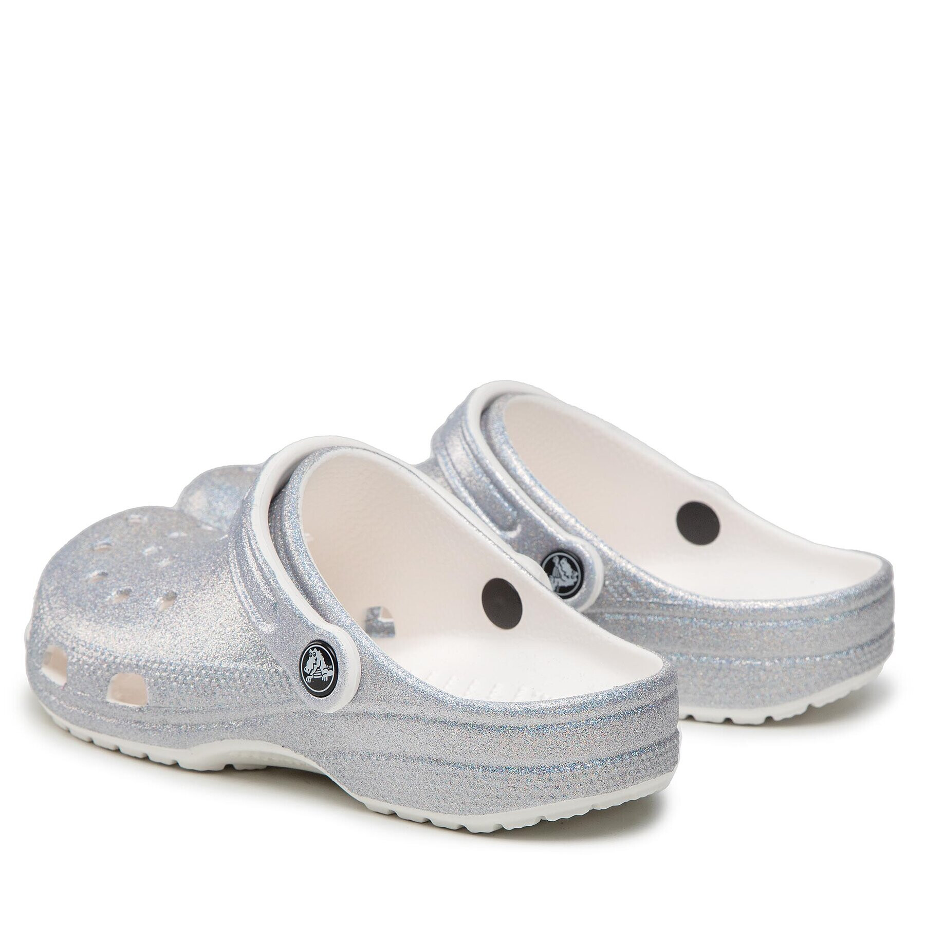 Crocs Natikači Classic Glitter II Clog 207551 Srebrna - Pepit.si