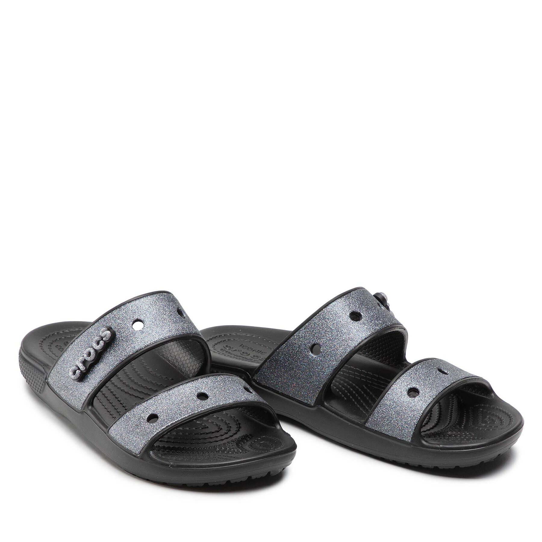 Crocs Natikači Classic Glitter II Sandal 207769 Črna - Pepit.si