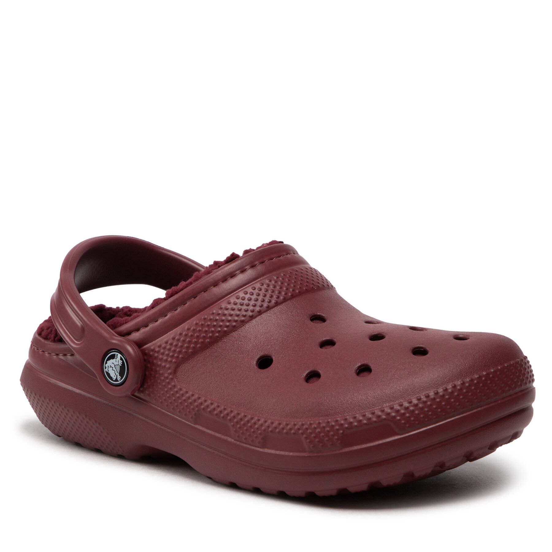 Crocs Natikači Classic Lined Clog 203591 Bordo rdeča - Pepit.si