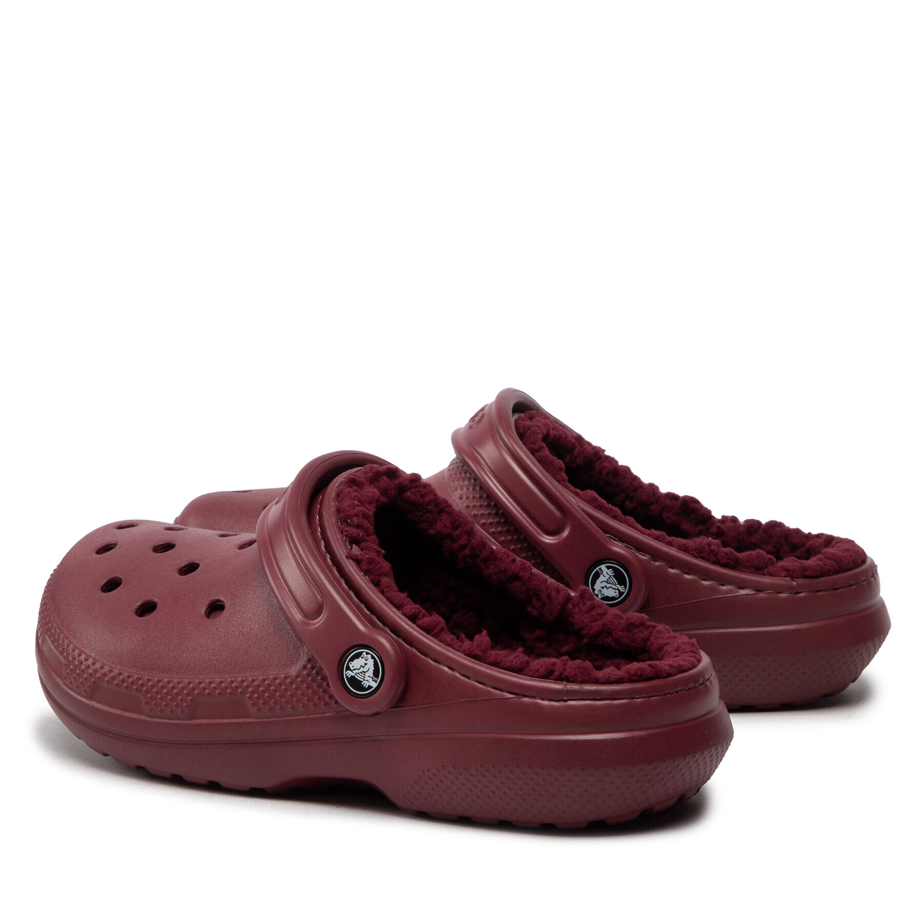 Crocs Natikači Classic Lined Clog 203591 Bordo rdeča - Pepit.si