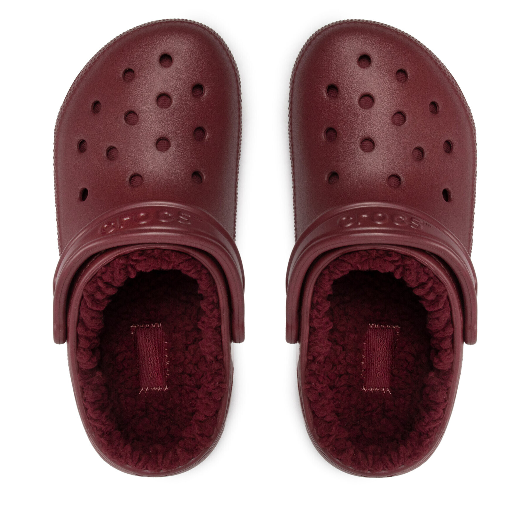 Crocs Natikači Classic Lined Clog 203591 Bordo rdeča - Pepit.si