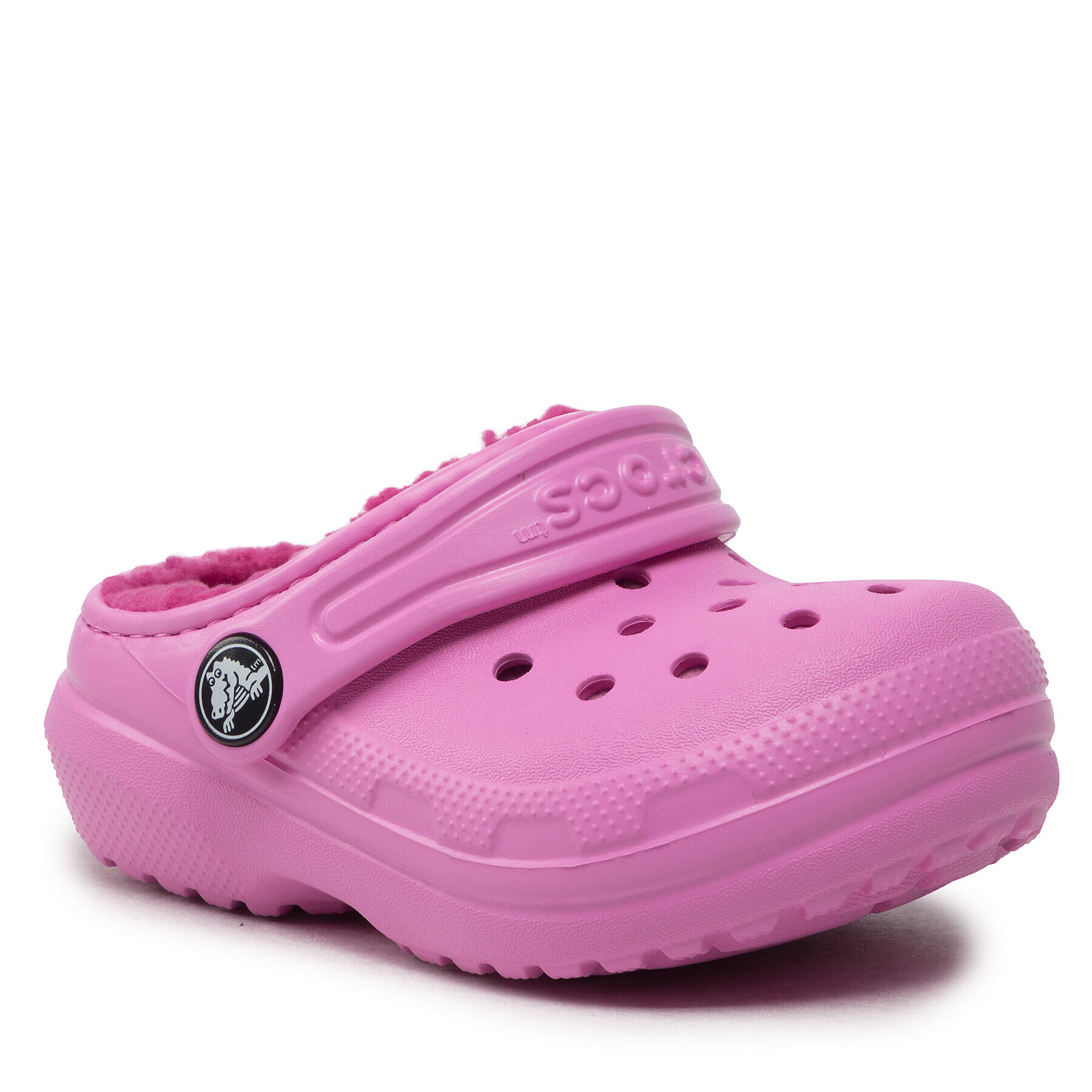 Crocs Natikači Classic Lined Clog T 207009 Roza - Pepit.si