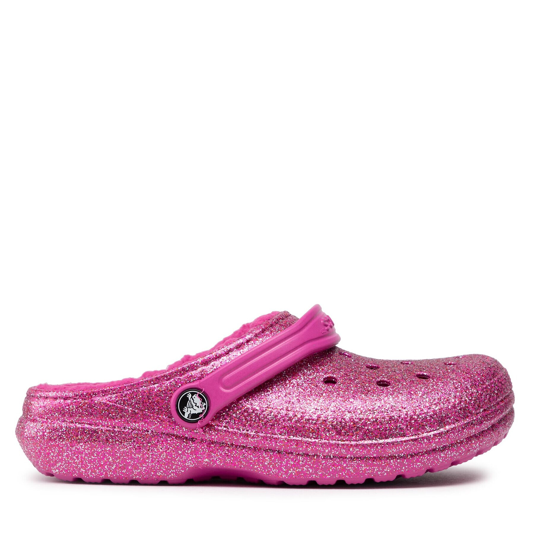 Crocs Natikači Classic Lined Glitter Clog K 207462 Roza - Pepit.si