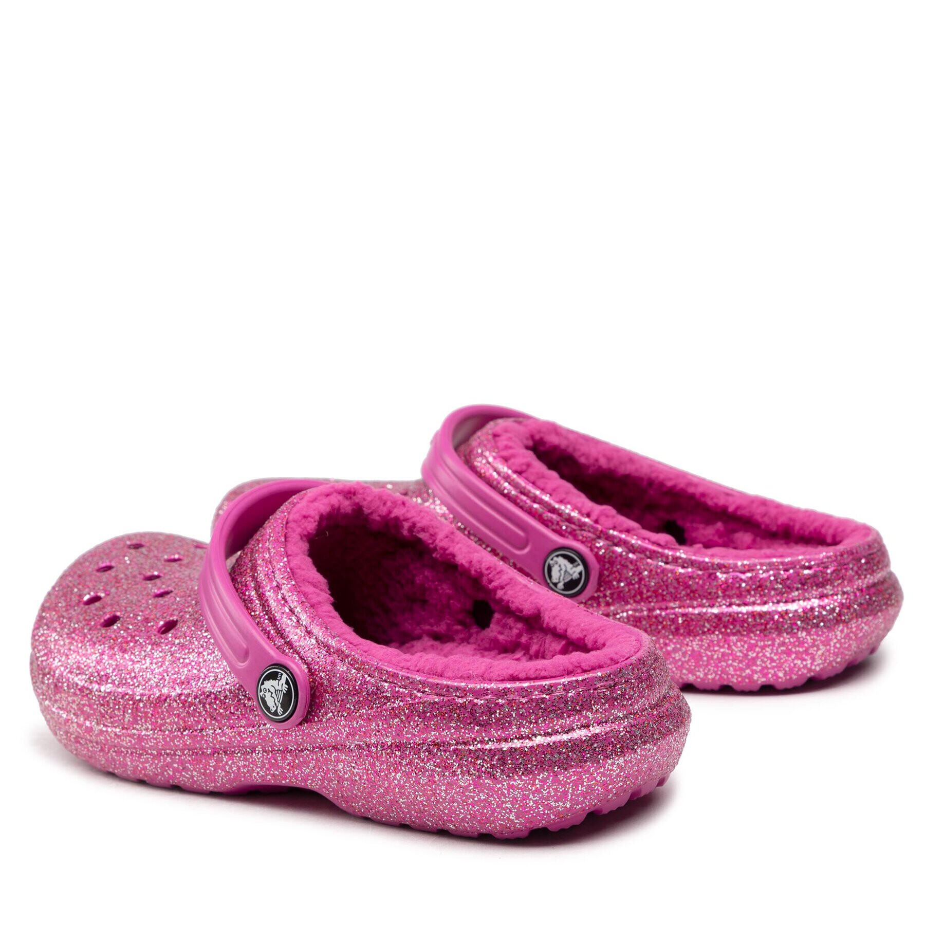 Crocs Natikači Classic Lined Glitter Clog K 207462 Roza - Pepit.si