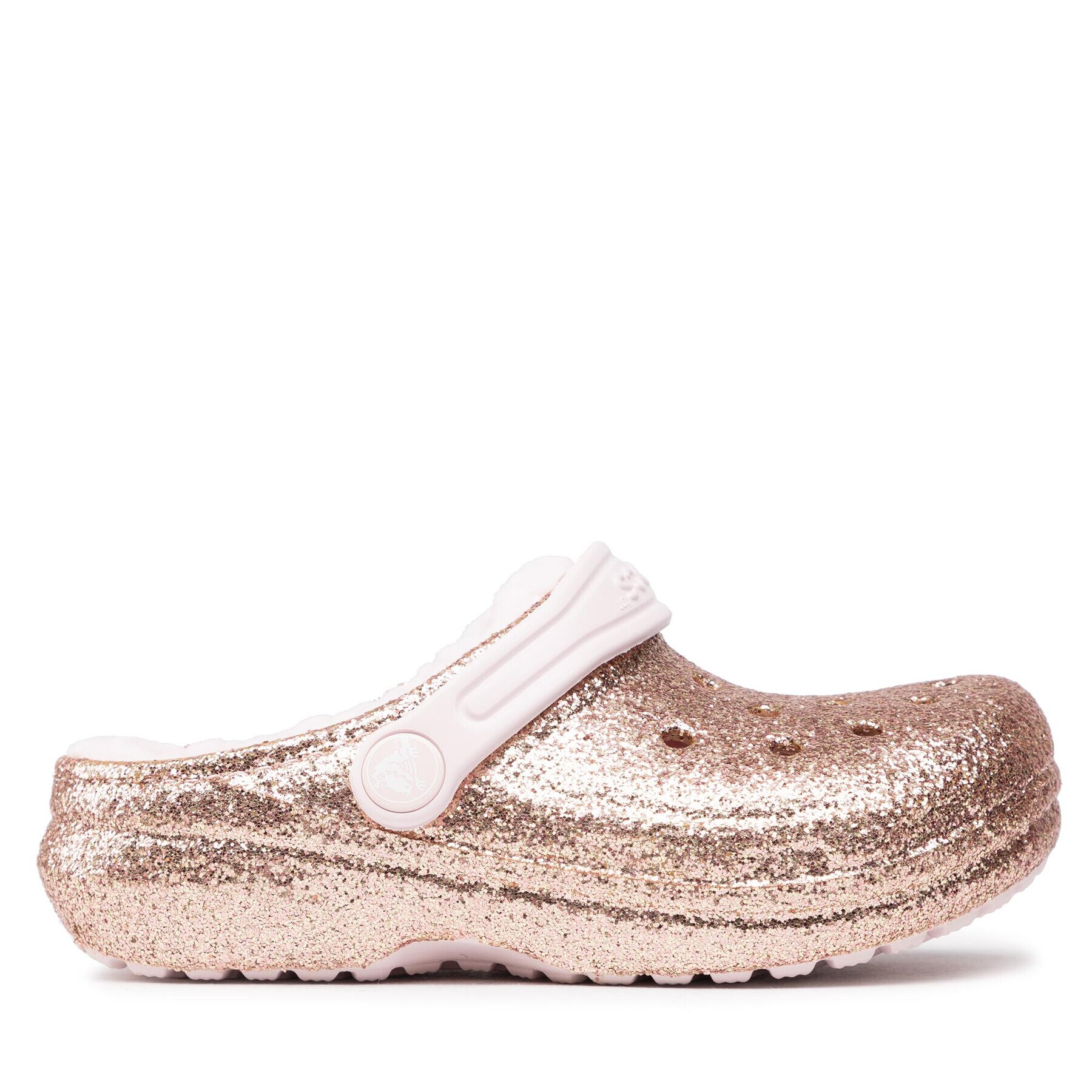 Crocs Natikači Classic Lined Glitter Clog K 207462 Zlata - Pepit.si