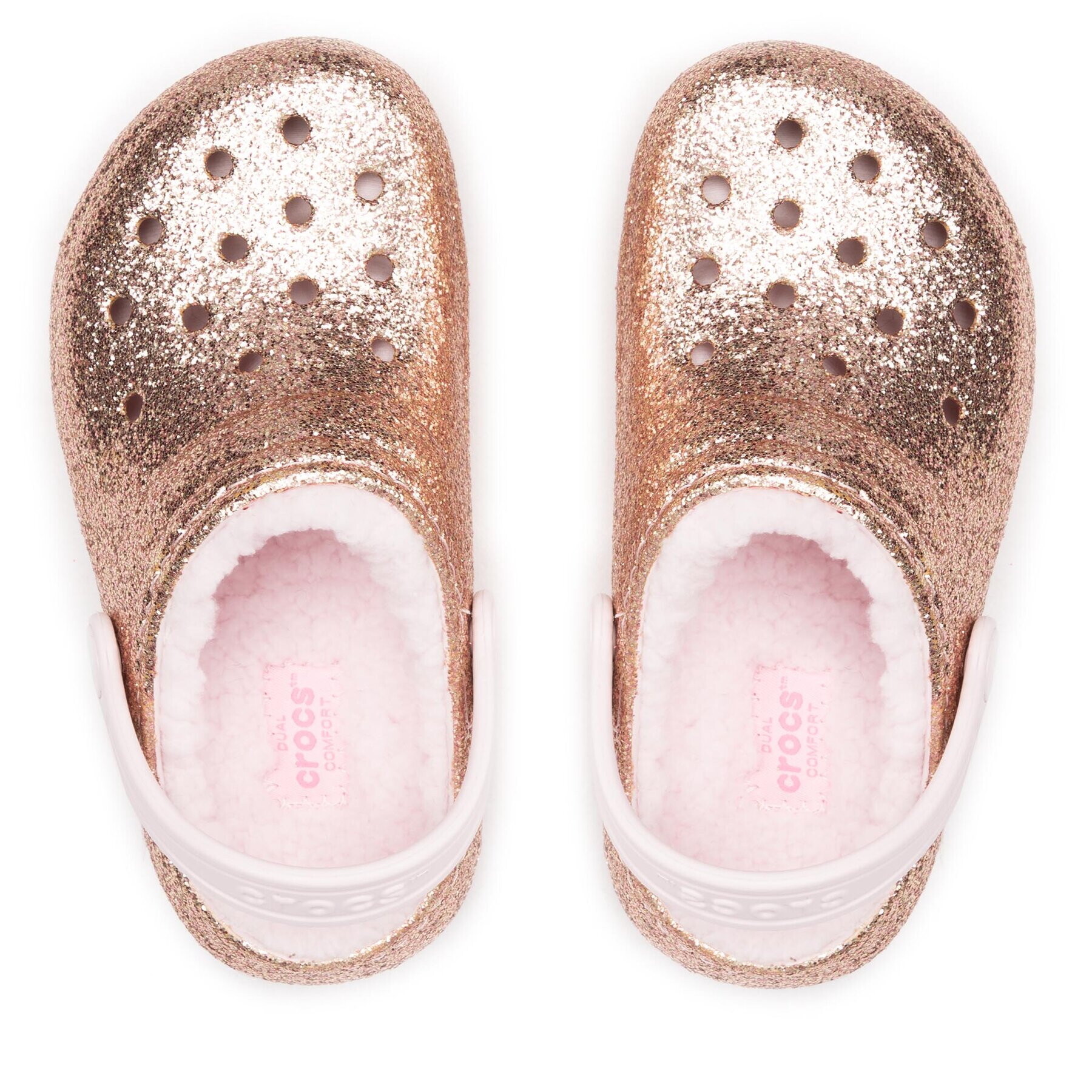 Crocs Natikači Classic Lined Glitter Clog K 207462 Zlata - Pepit.si