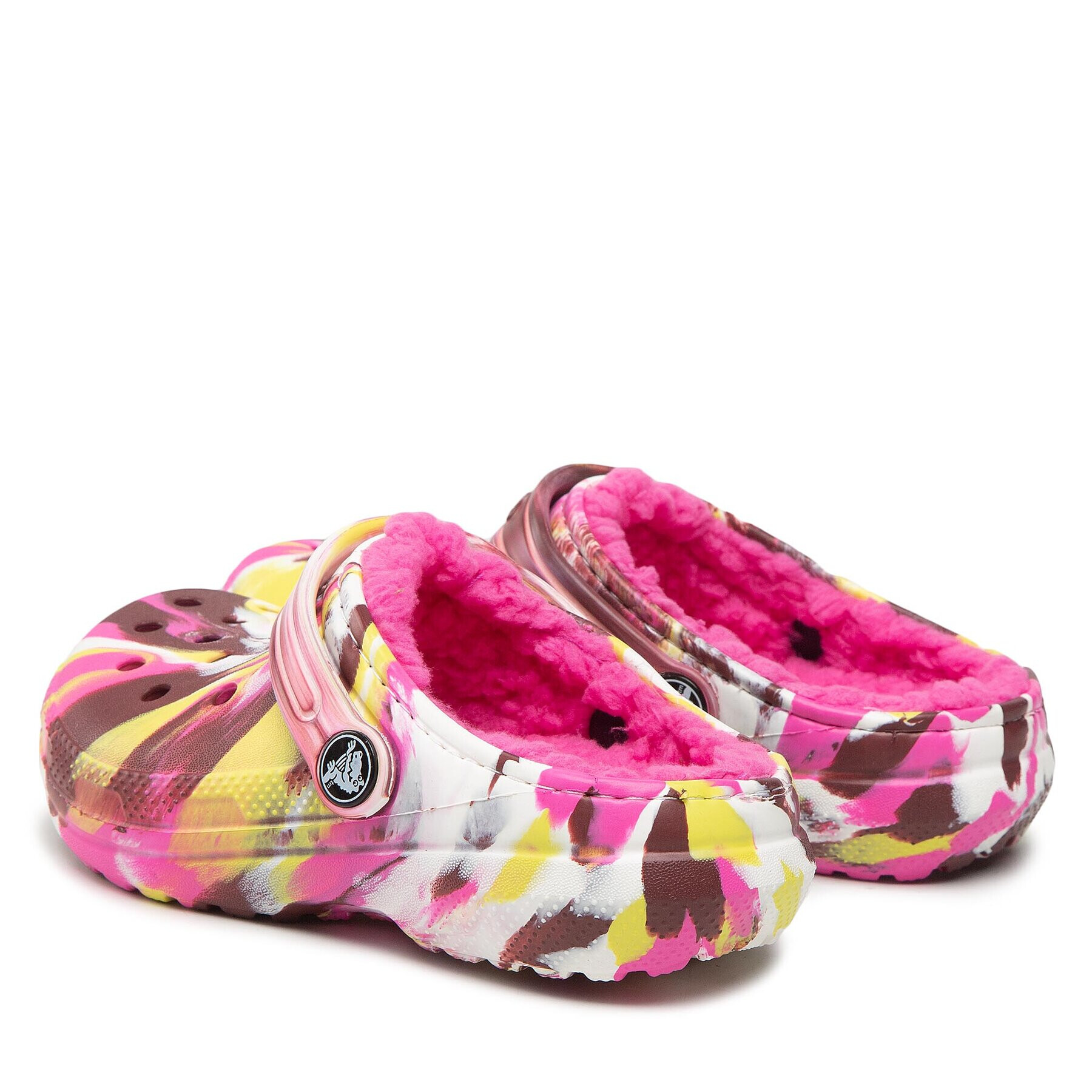 Crocs Natikači Classic Lined Marbled Cgk 207773 Roza - Pepit.si